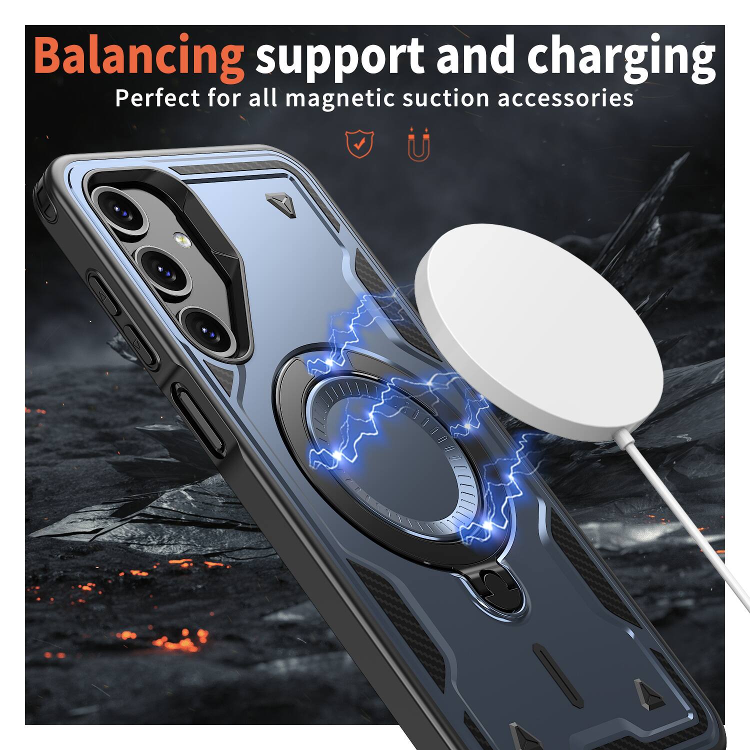 Balancing support and charging  
Perfect for all magnetic suction accessories