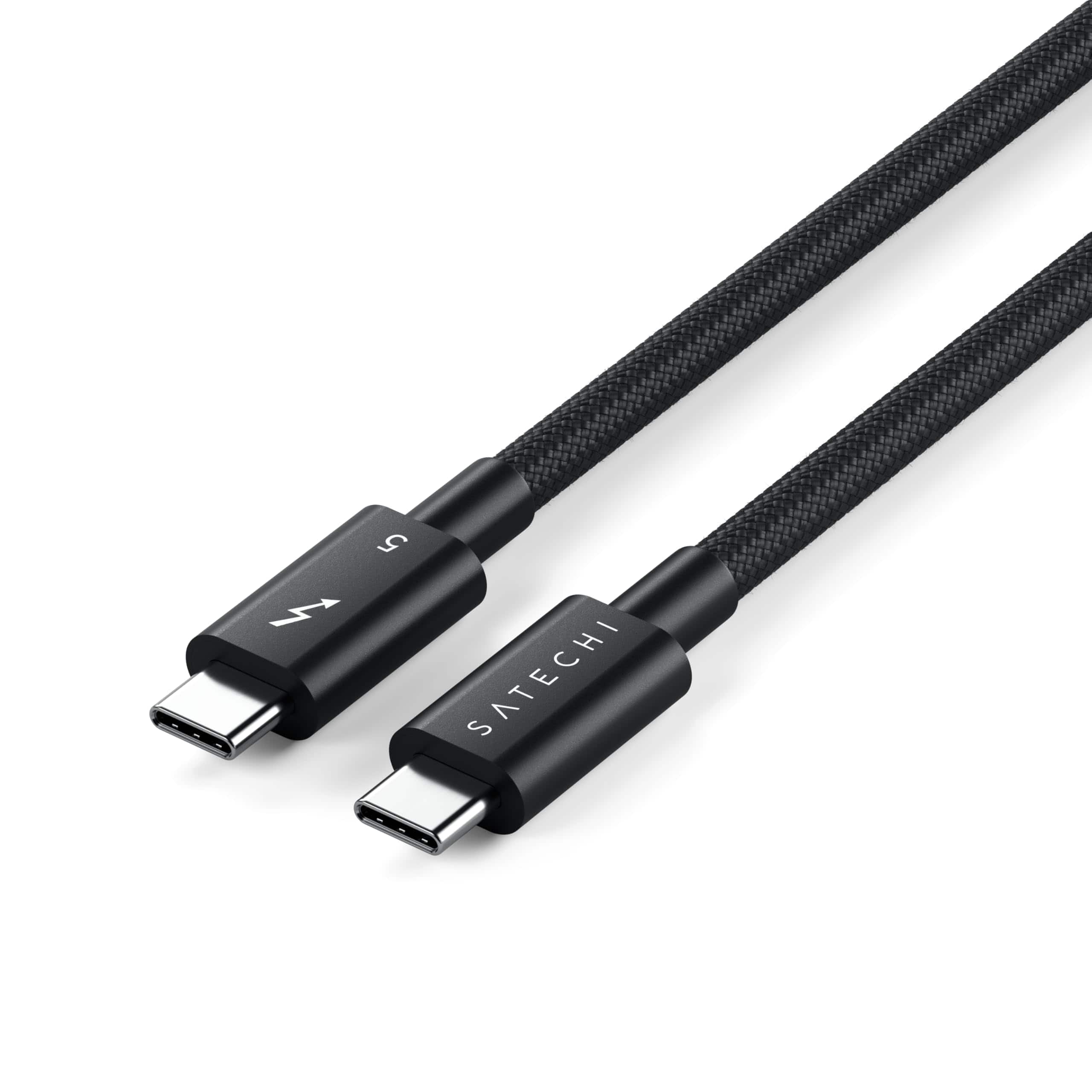 Front. Satechi - Certified Thunderbolt 5 Pro Cable - 240W PD, 120Gb/s Data, Dual 8K@60Hz, Braided USB-C for MacBook - Space Gray.