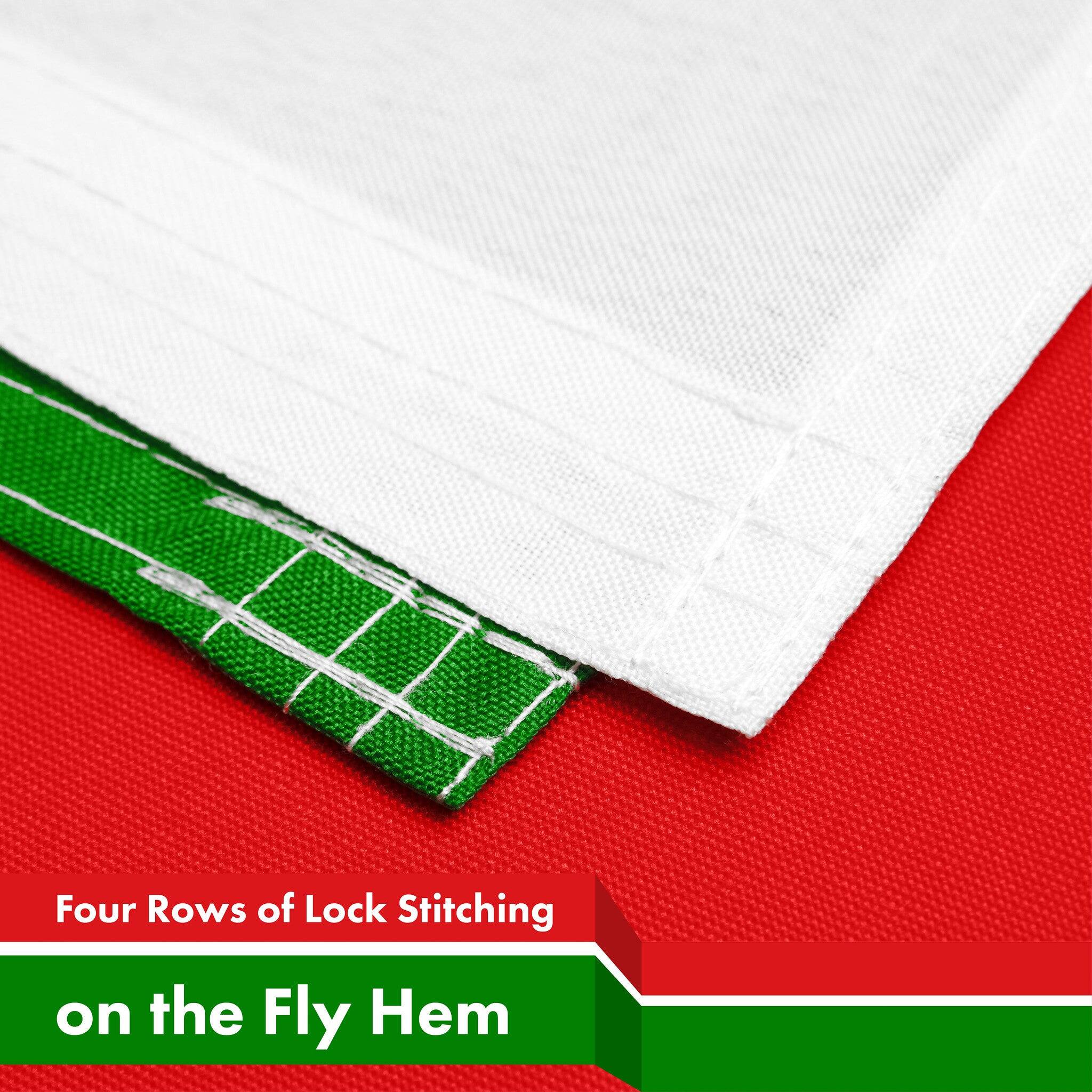 Four Rows of Lock Stitching on the Fly Hem