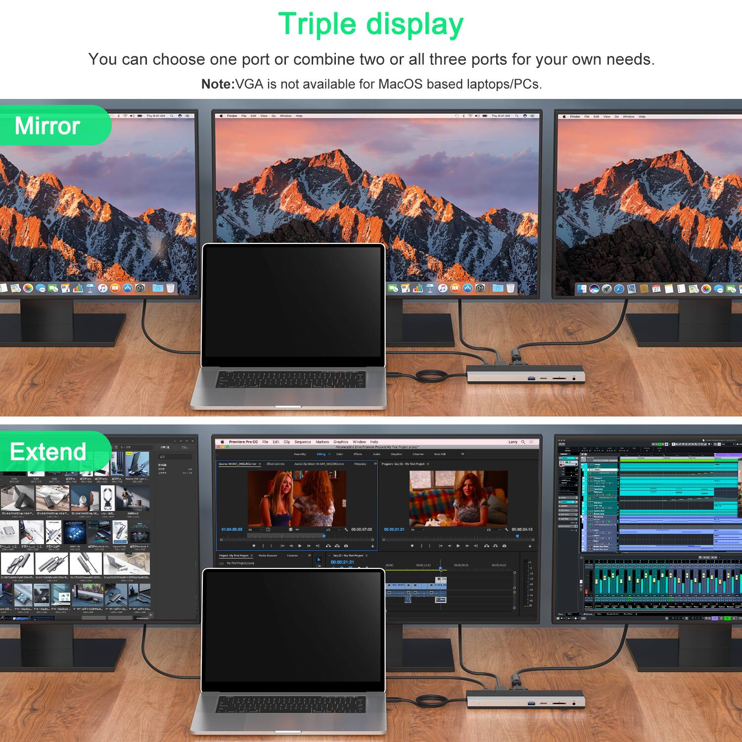 Triple display  
You can choose one port or combine two or all three ports for your own needs.  
Note: VGA is not available for MacOS based laptops/PCs.  

Mirror  
Extend  

Twitter  
Forder  
France FI4RU-CC Or at Sequerca Wathers Graphies Eoder TVG  
- - - 5 CHONCE - - MORTIONS desLand nith - - Pappy SAUTE verge  
COMMENT COMMONICOMEX.COM  
- - - - - - - - - - - - - - - - - - - - - - - - - - - - - - - - - - - - - - - - - - - - - - - - - - - - - - - - - - - - - - - - - - - - - - - - - - - - - - - - - - - - - - - - - - - - - - - - - - - - - - - - - - - - - - - - - - - - - - - - - - - - - - - - - - - - - - - - - - - - - - - - - - - - - - - - - - - - - - -