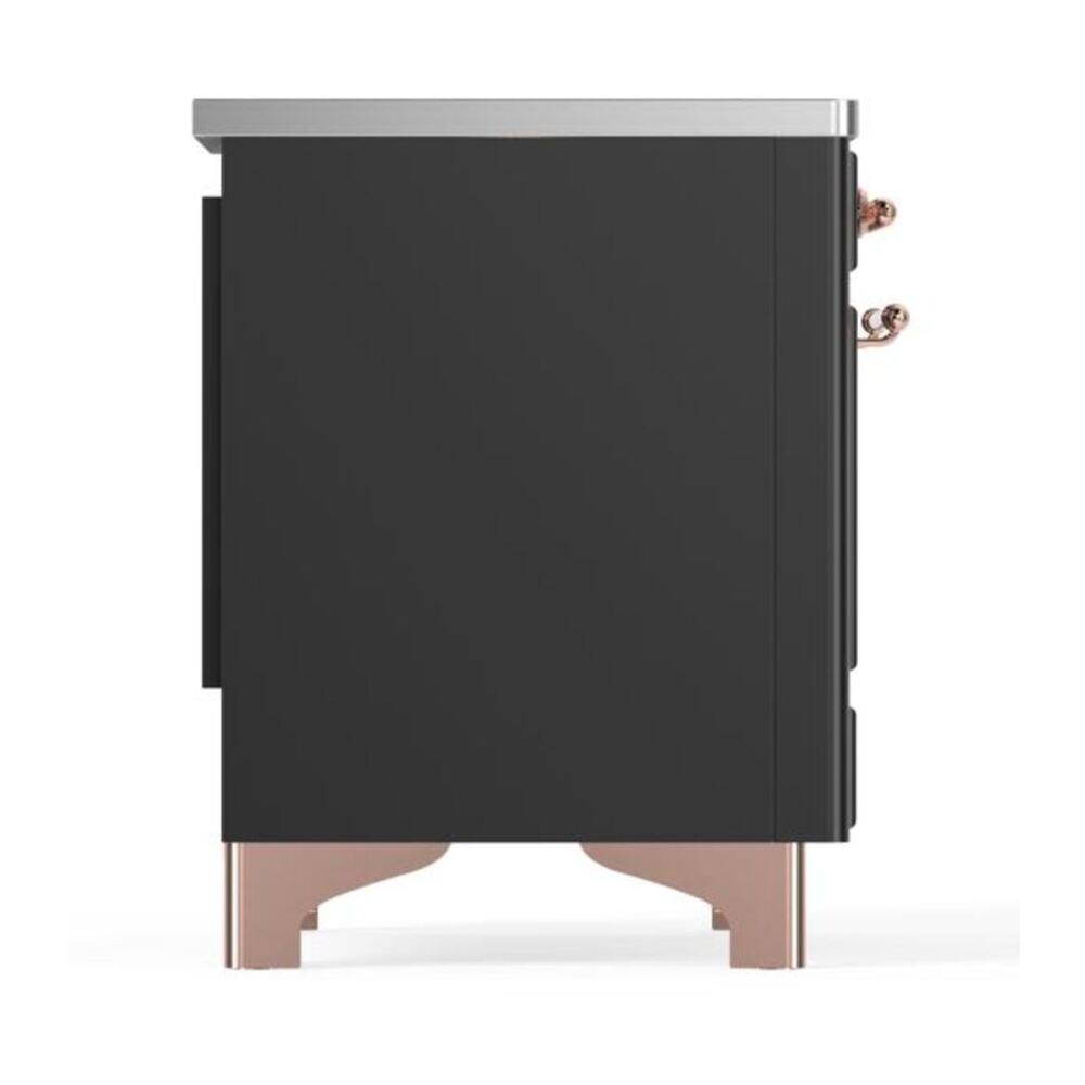 Alt View 4. ILVE - ILVE Majestic II 36 inch Induction Range with 5 Elements (Graphite Matte, Copper Trim) - Graphite Matte.