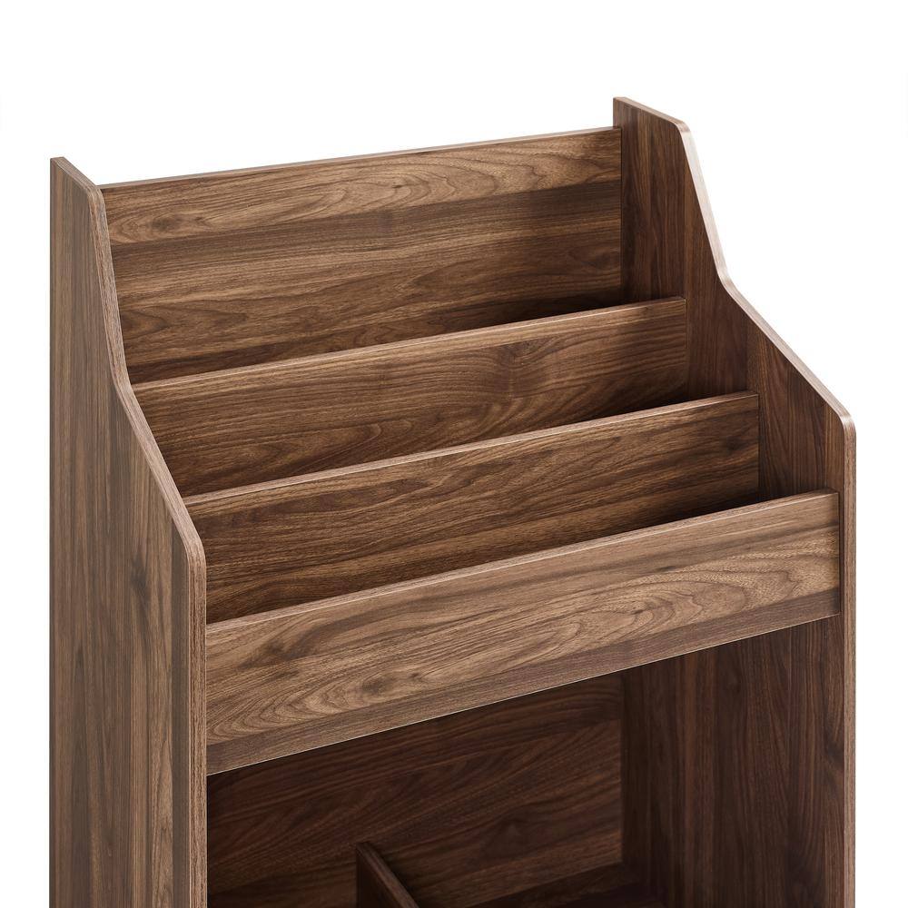Back. Crosley Furniture - Liam Vinyl Record Storage Stand - Walnut.