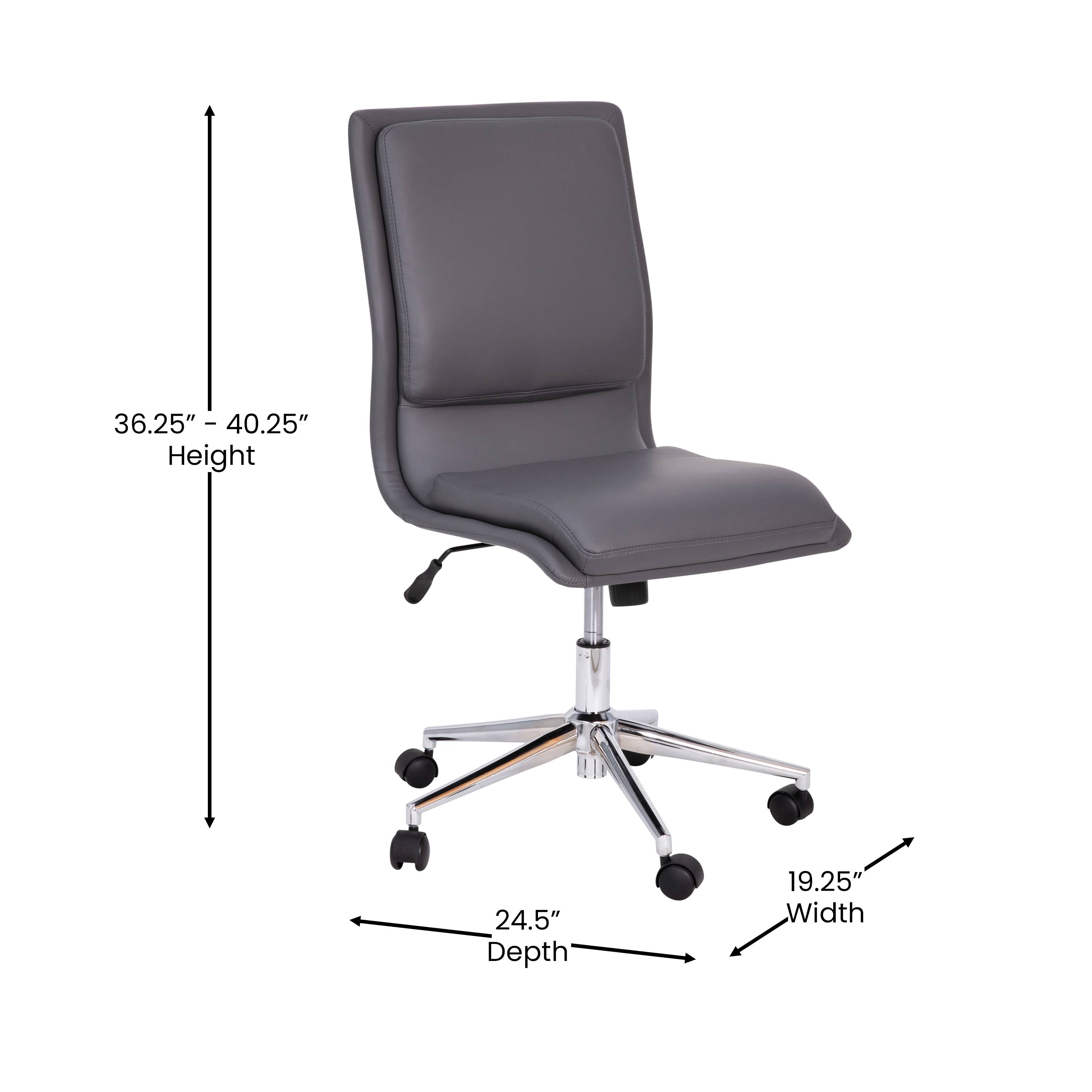 36.25" - 40.25" Height  
24.5" Depth  
19.25" Width