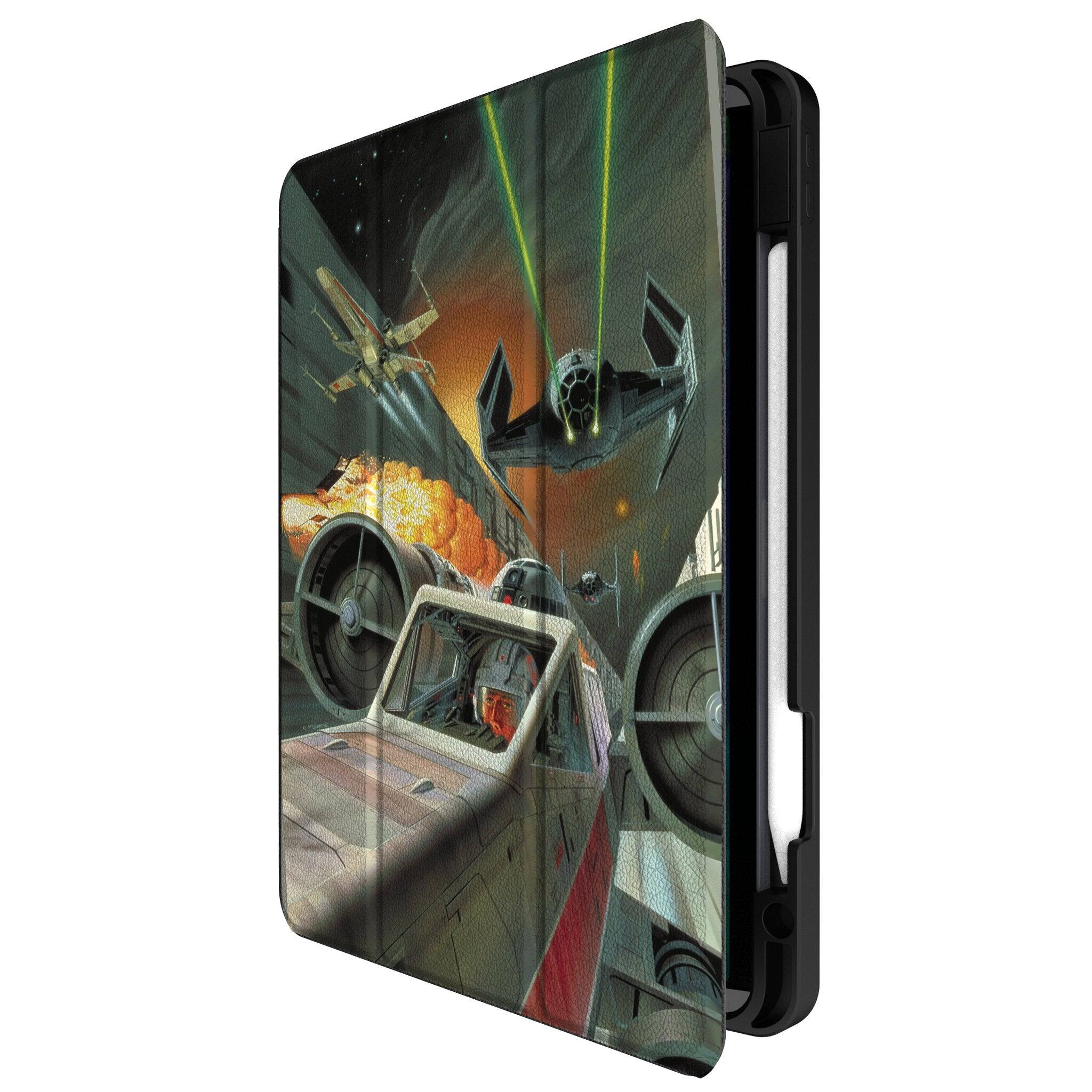 Angle. Keyscaper - Star Wars: A New Hope Portrait Tablet Case - Apple iPad Pro 13in (M4) - X-Wing.