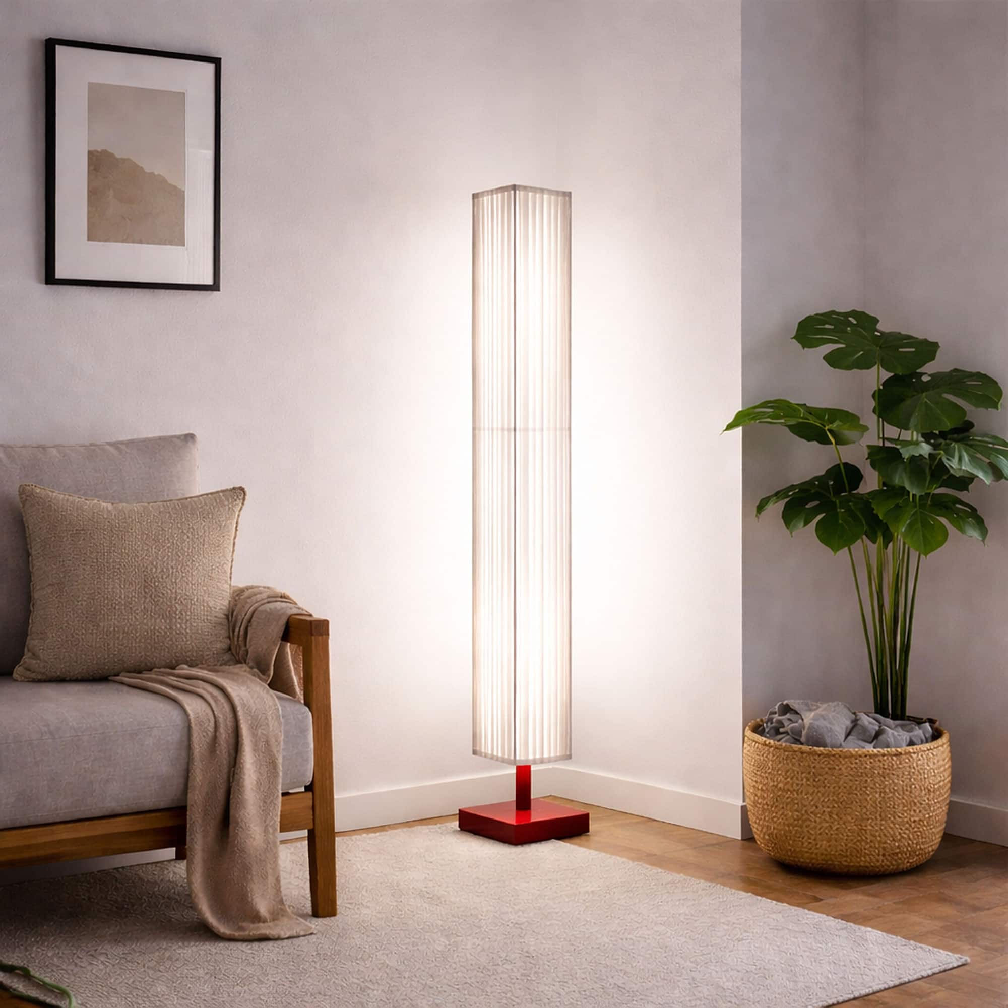 E.P. Light - Minimalist Pleated Fabric Floor Lamp Janpadi LED Lamp - MULTICOLOR
