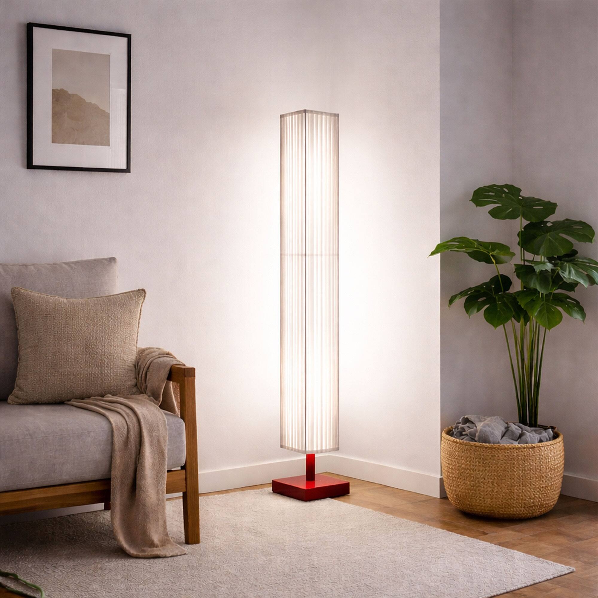 Front. E.P. Light - Minimalist Pleated Fabric Floor Lamp Janpadi LED Lamp - MULTICOLOR.