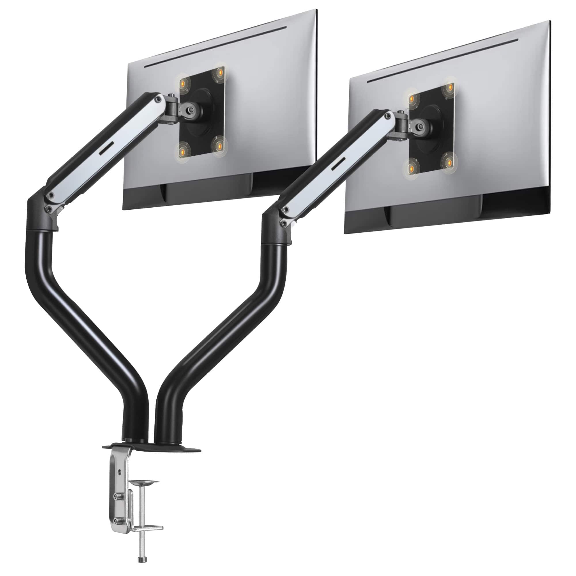 Front. PexFix - Dual Monitor Stand, Full Adjustable Spring Dual Monitor Mount for 2 Flat/Curved Screens 17-32 Inch and Max 21 lbs Each - Black.
