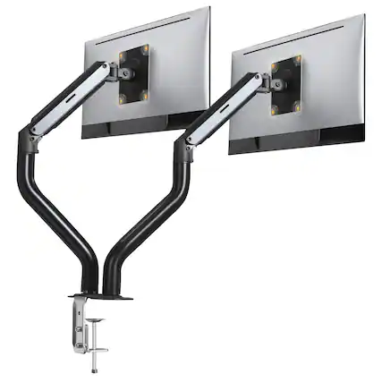 Front. PexFix - Dual Monitor Stand, Full Adjustable Spring Dual Monitor Mount for 2 Flat/Curved Screens 17-32 Inch and Max 21 lbs Each - Black.