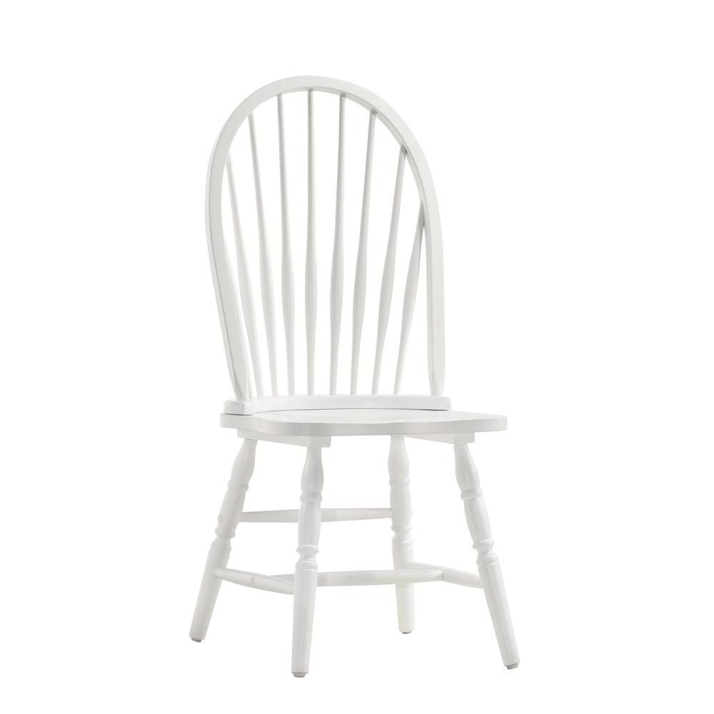 Front. Carolina Chair & Table - Windsor Dining Chair - Pure White - White.