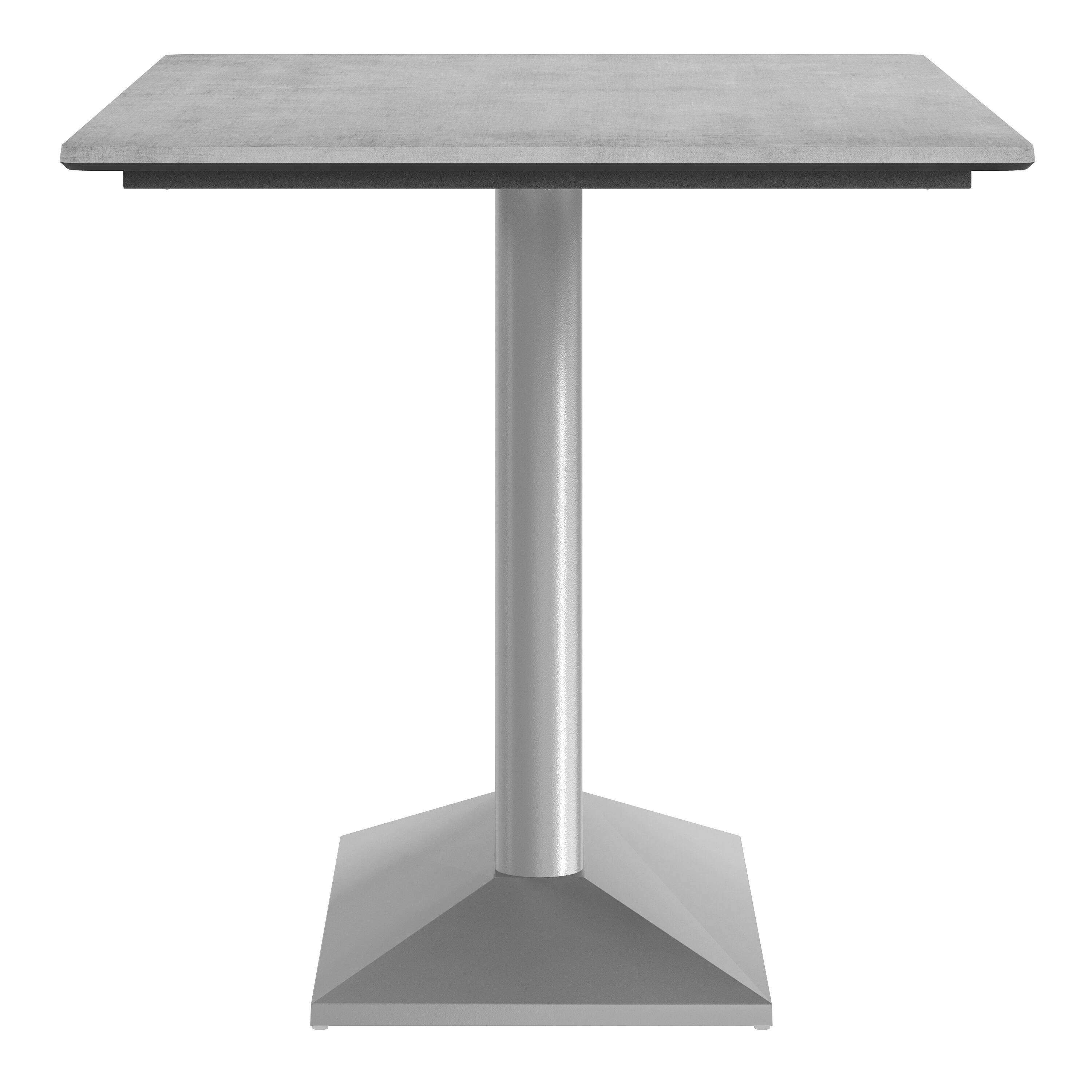 Alt View 7. Emma + Oliver - PureShield Indoor Outdoor Tabletop with Seam-Free Surface Innovation and Cast Iron Bistro Table Base - Gray Faux Concrete/Silver Base.