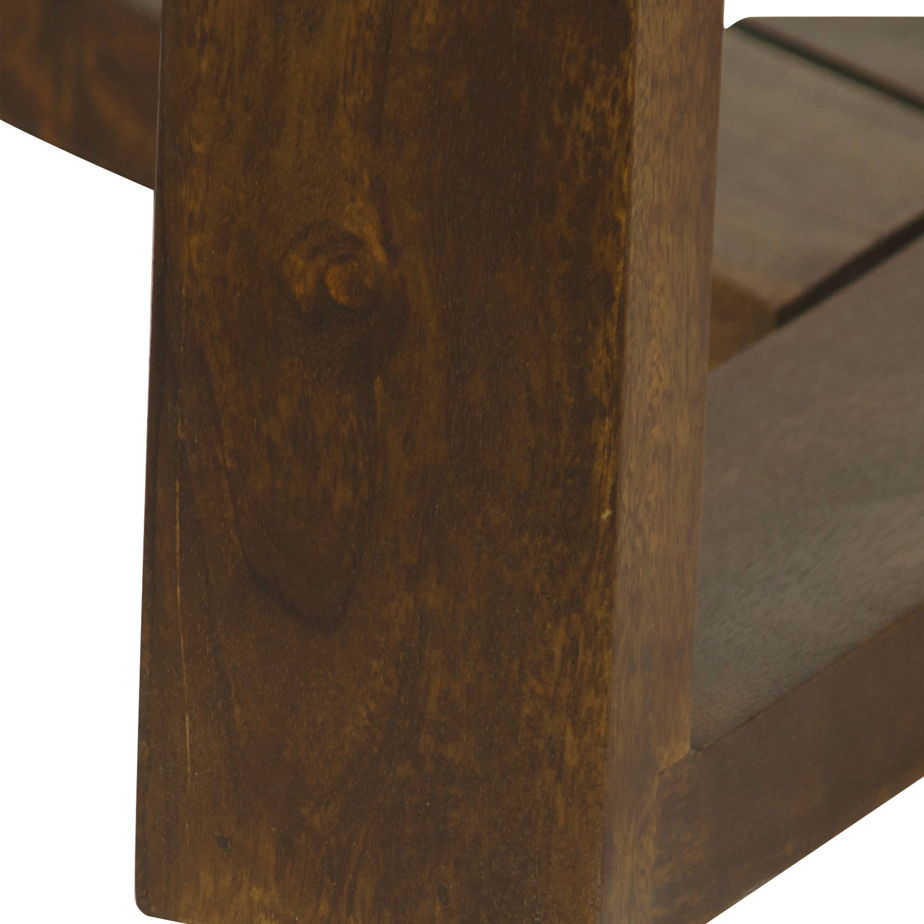 Back. Manhattan Lane - Fina 38 Inch Round Coffee Table, White Genuine Marble Top, Natural Brown Mango Wood 3 Leg Sled Base - White, Natural Brown.