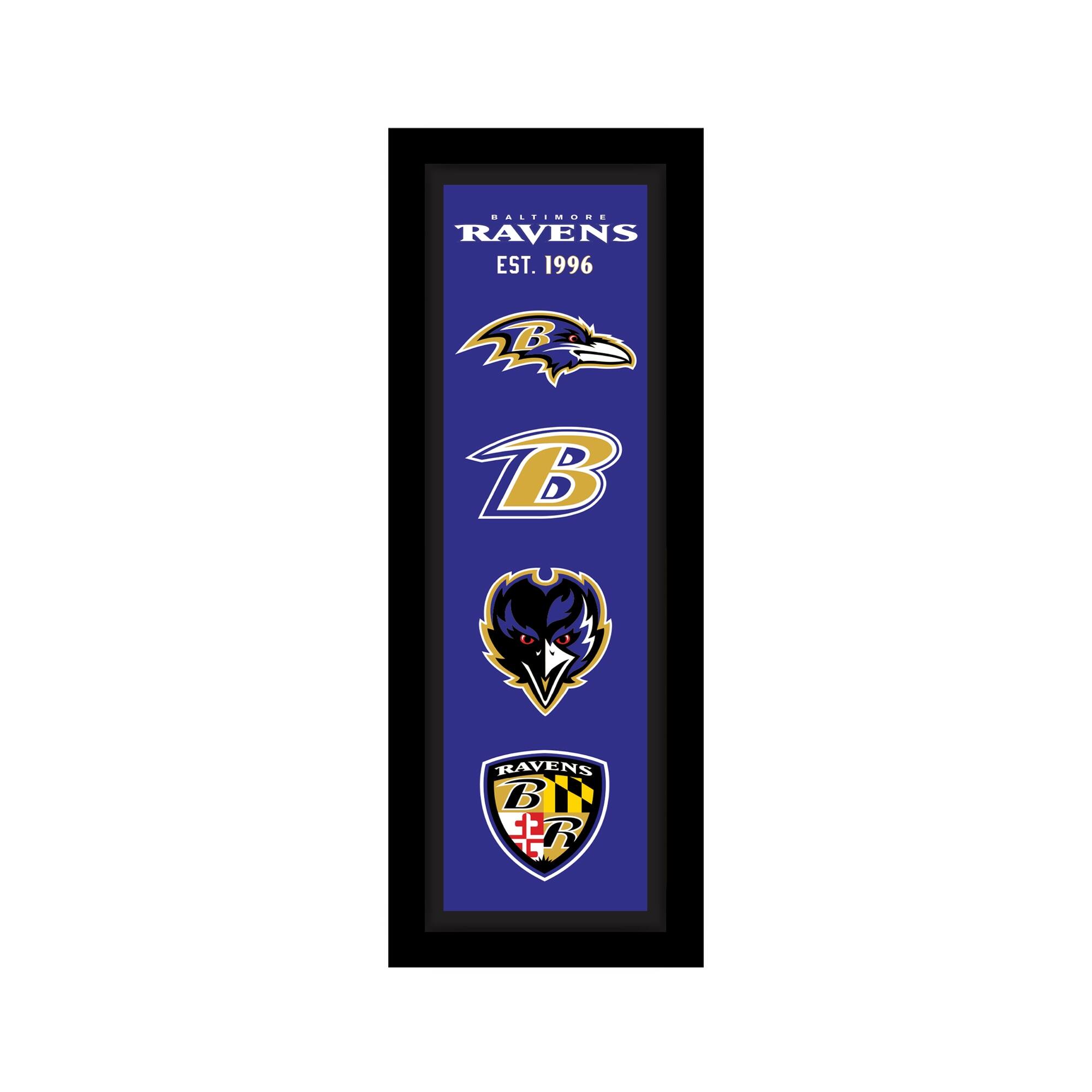 Baltimore Ravens 8" x 26" Team Logo Heritage Framed Wall Art