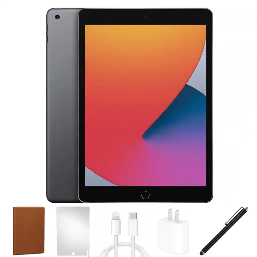 BUNDLE ONLY 20% OFF - 2020 Apple iPad (8th Gen) 10.2-inch, Wi-Fi, 32GB Space Grey (Renewed)