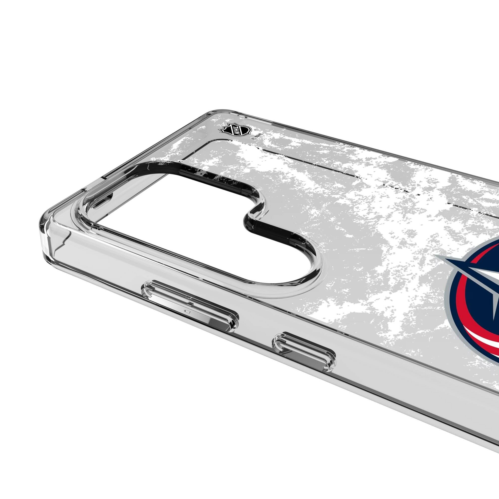 Alt View 2. Keyscaper - Columbus Blue Jackets Galaxy Stripe Clear Ice Case - S24 Plus - Multicolor.