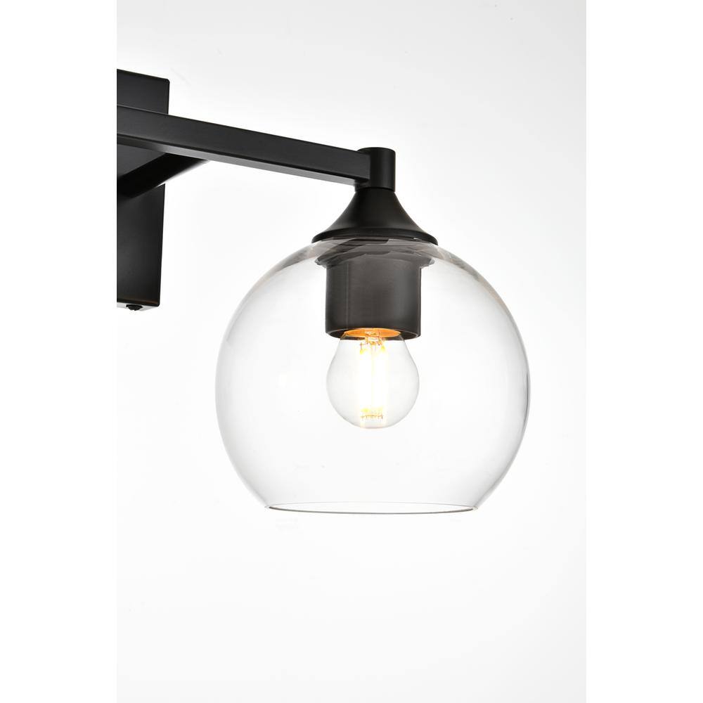 Alt View 3. Living District - Foster 2 light Black and Clear Bath Sconce - Black And Clear.