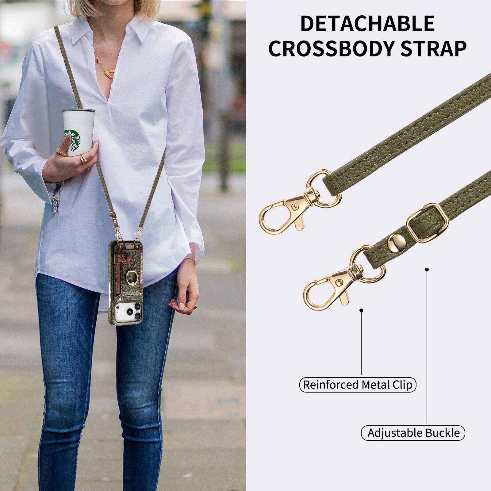 DETACHABLE CROSSBODY STRAP  
Reinforced Metal Clip  
Adjustable Buckle
