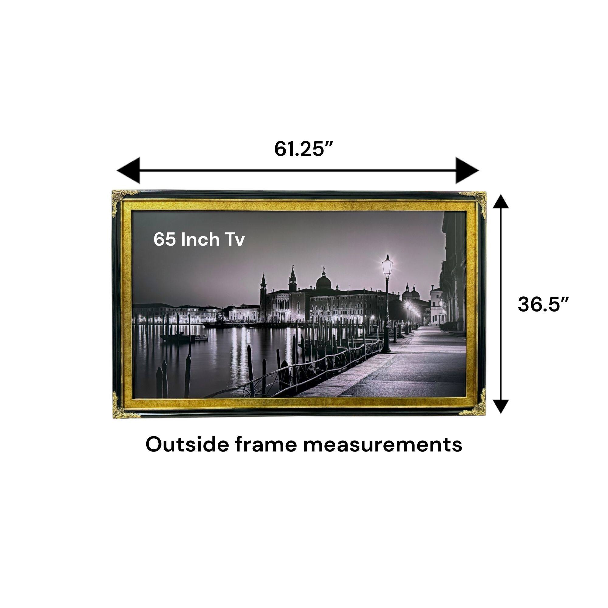 61.25" 65 Inch Tv 36.5" Outside frame measurements