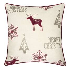 LuXeo - Holiday Embroidered Velvet Throw Pillow - Gold