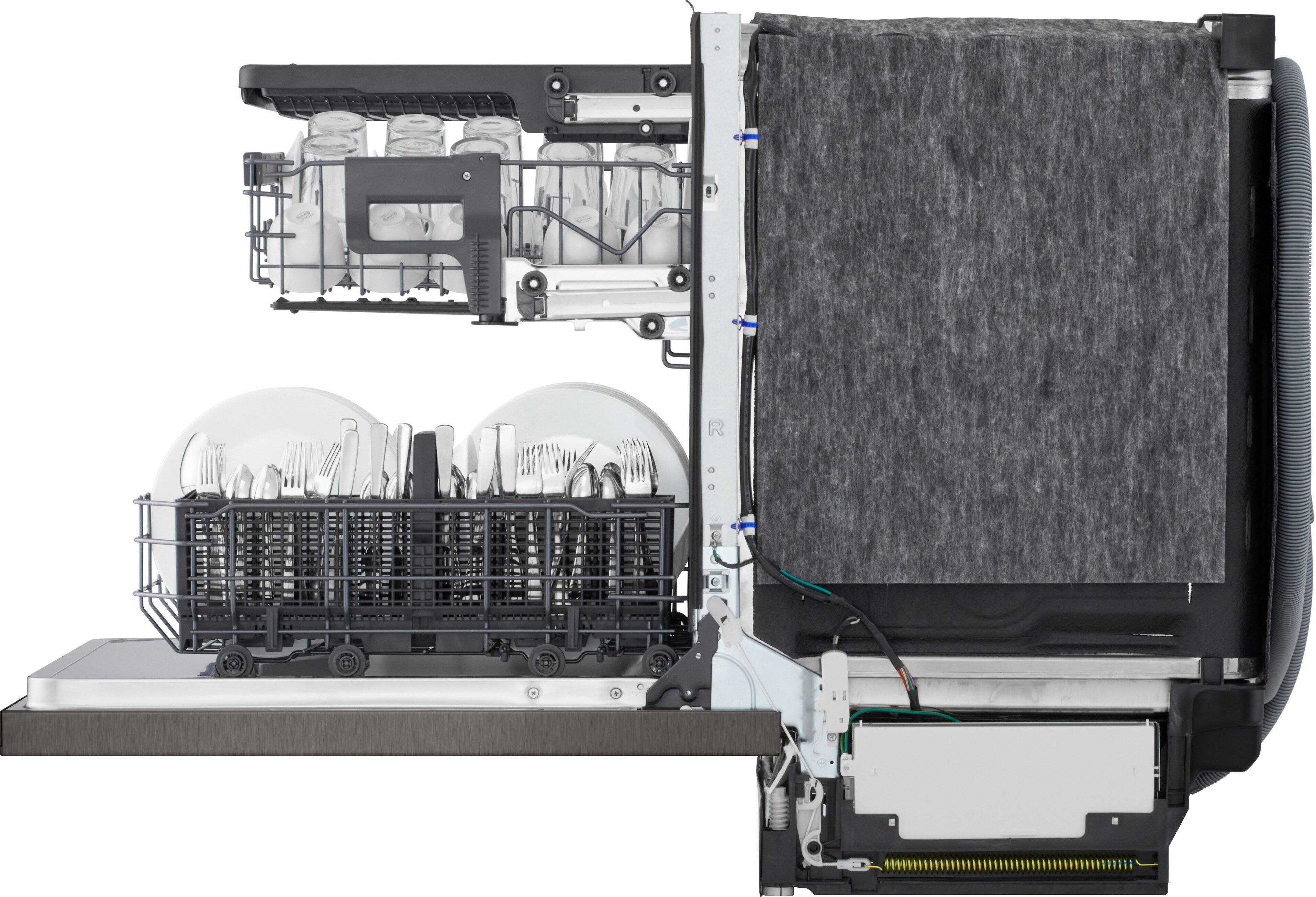 Alt View 20. LG - FlushFit 24" Top Control Smart Built-In Stainless Steel Tub Dishwasher with 3rd Rack, 1-Hour Wash & Dry Cycle and 46dBA - Black Stainless Steel.