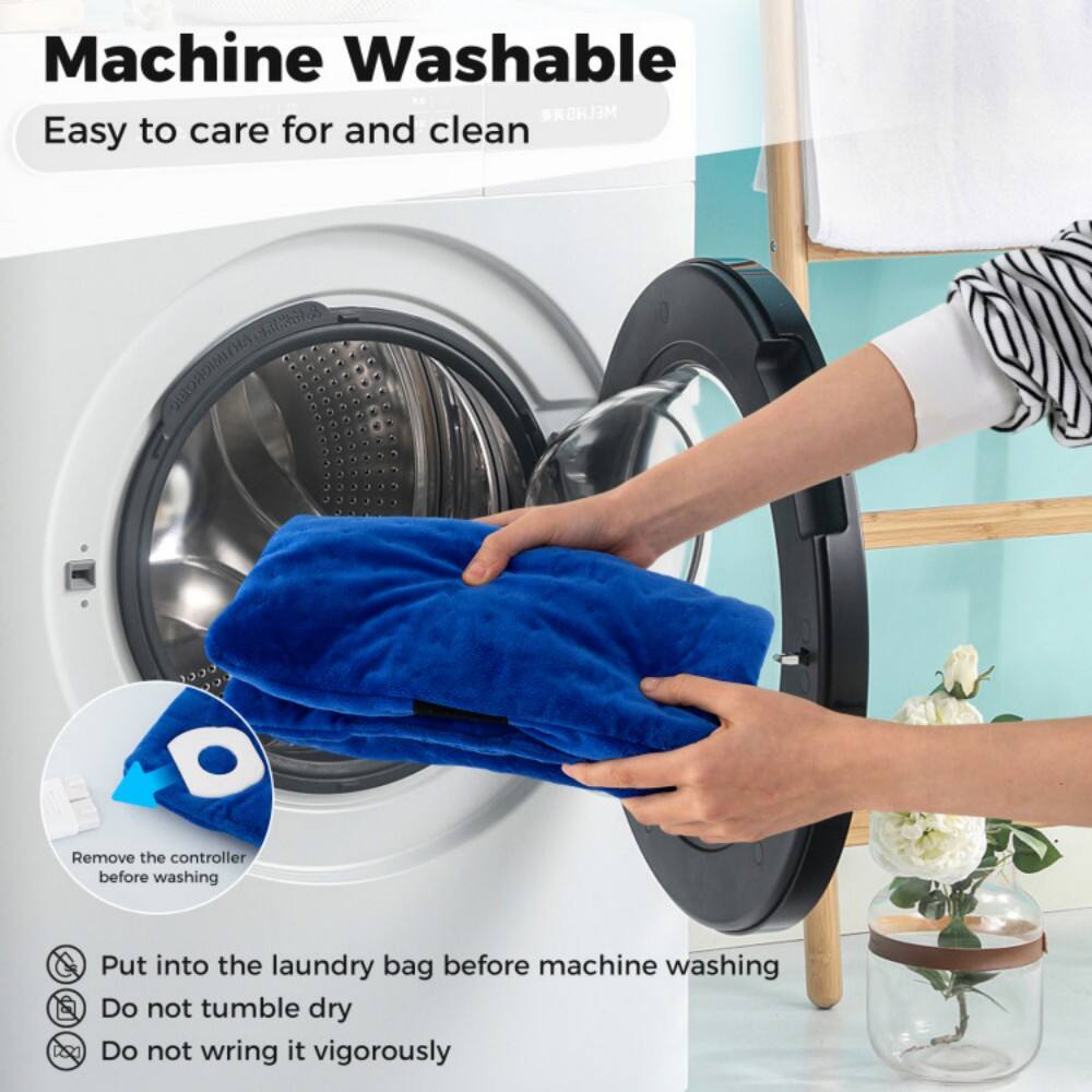 Machine Washable  
Easy to care for and clean  

- Remove the controller before washing  
- Put into the laundry bag before machine washing  
- Do not tumble dry  
- Do not wring it vigorously
