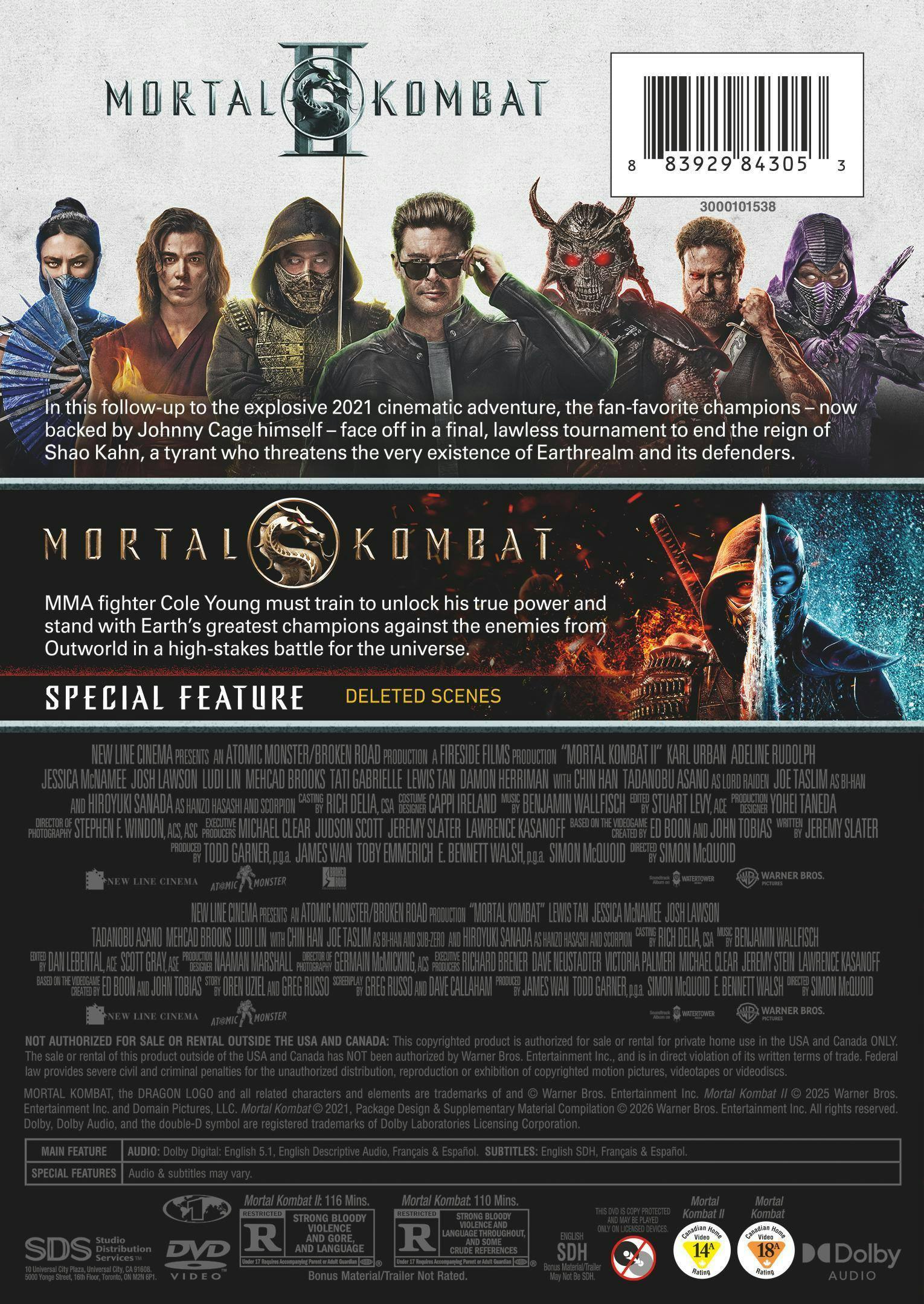 Back. Mortal Kombat 2-Film Collection [DVD].