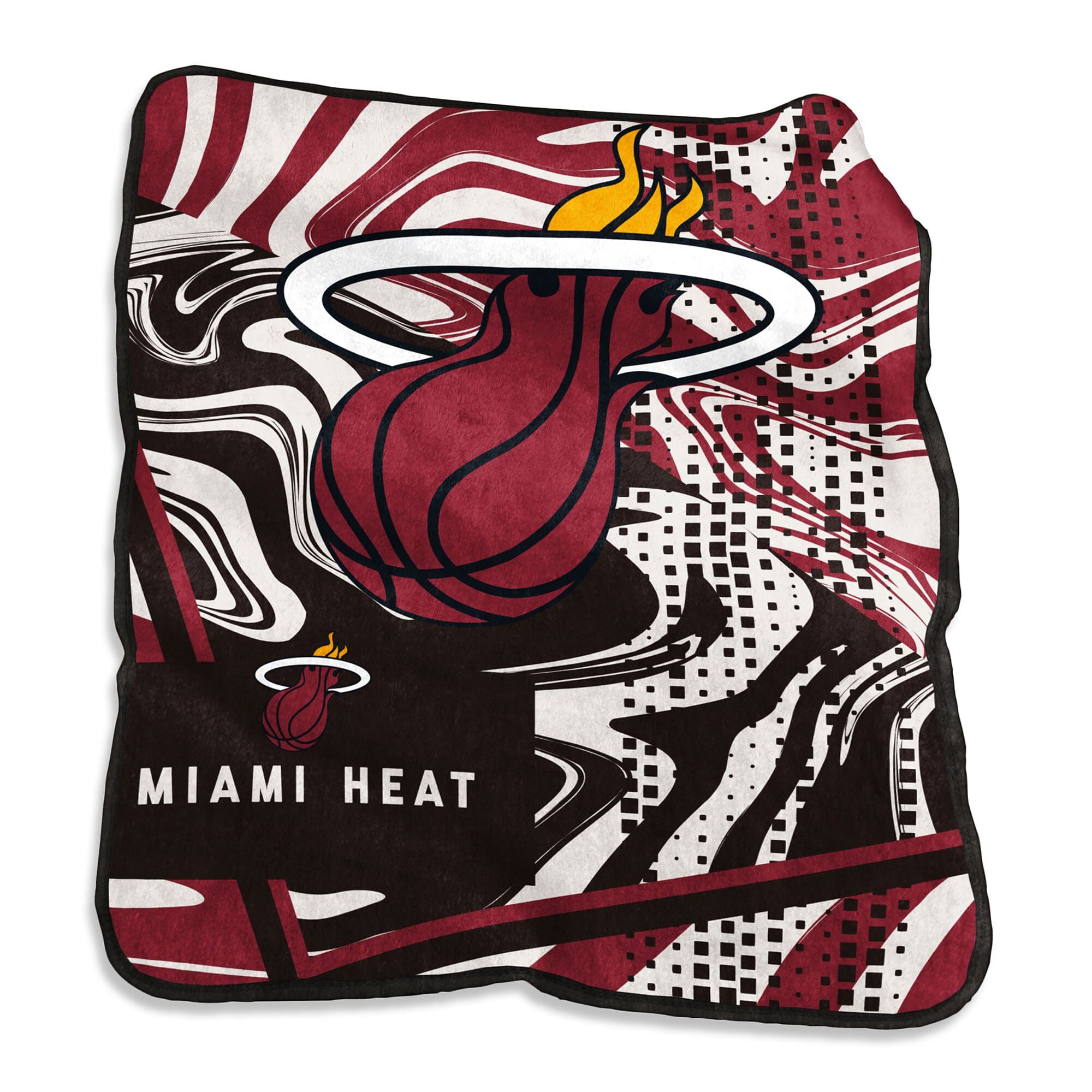 Logo Brands - Miami Heat 50" x 60" Swirl Raschel Throw Blanket - Multicolor