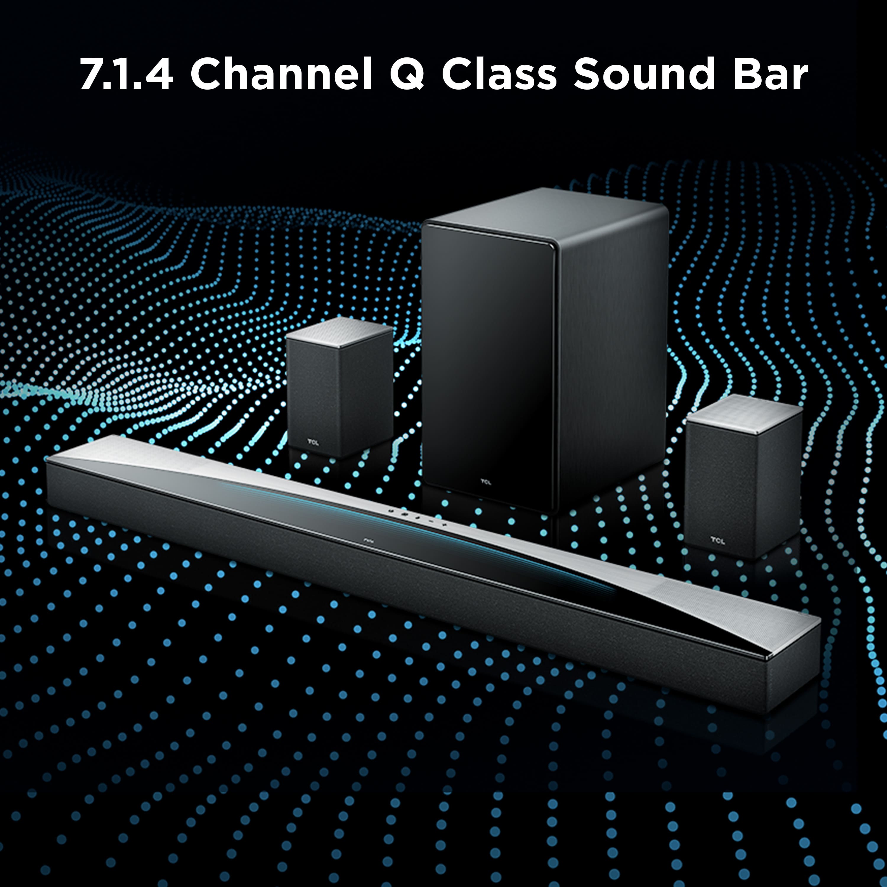 TCL – Q85H Q Class 7.1.4 Channel Sound Bar with Dolby Atmos, Wireless Subwoofer, and Wireless Surround Speakers – Black Sansujyuku sansujyuku.com