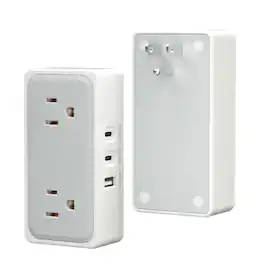 Cluzine - Multi-Outlet Wall Outlet Power Strip with USB-C & Surge Lightning Protection - White