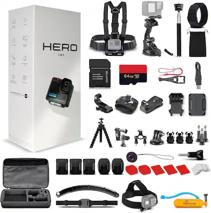 - 2x
- HERO 4
- A pia-g Ta
- microSDHC ADAPTER
- microSDXC
- 64GB
- XE
- HPESRH
- TITs
- J
- GOPro
- Diginerds