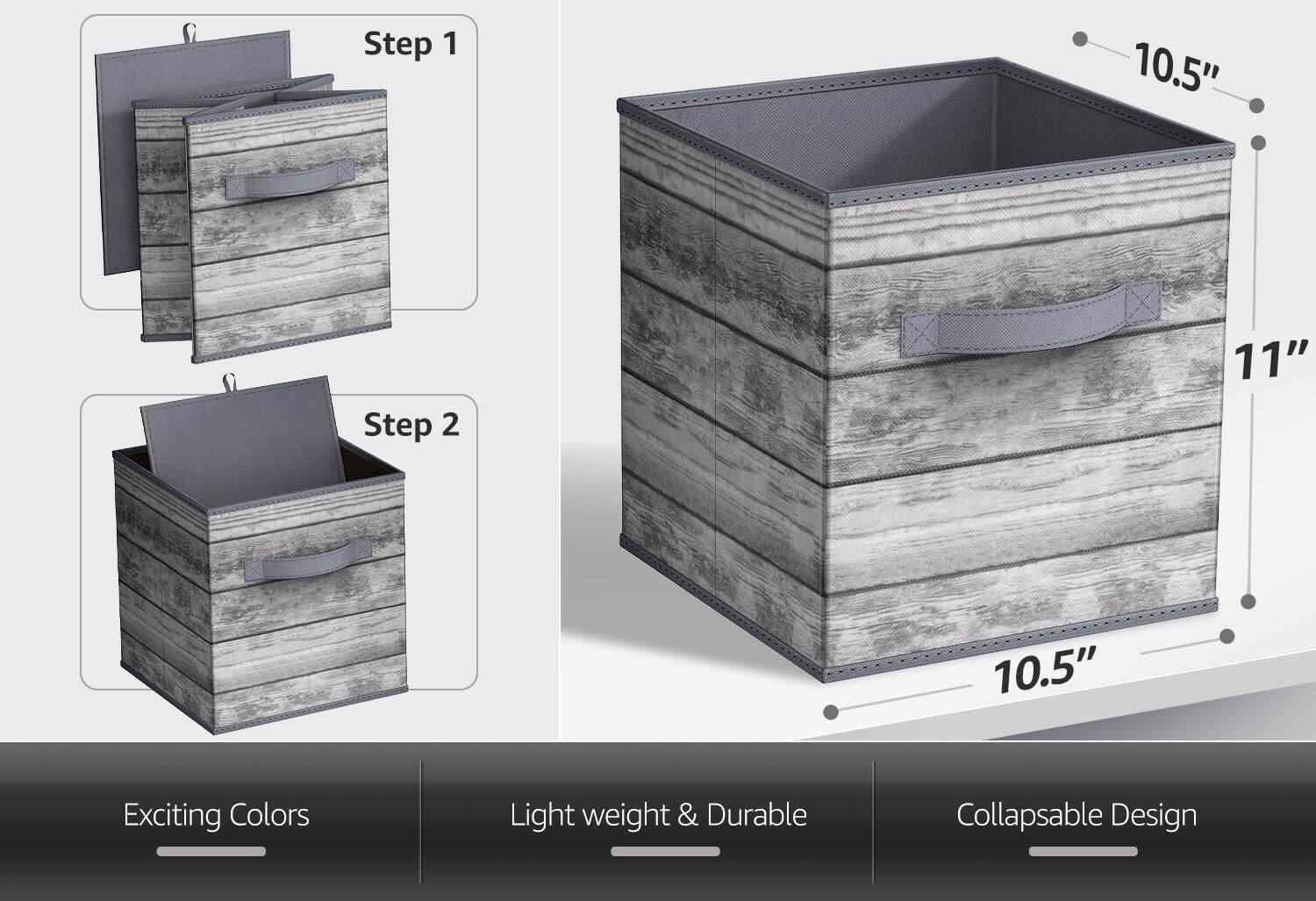 Step 1  
10.5"  

Step 2  
11"  

Exciting Colors  
Light weight & Durable  
Collapsible Design