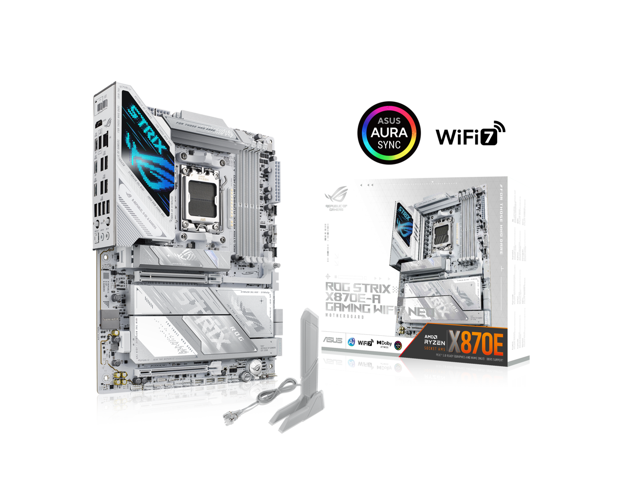 ROG STRIX X870E-A GAMING WIFI NE  
MOTHERBOARD  
AMD  
ASUS AURA SYNC  
Wi-Fi  
Dolby