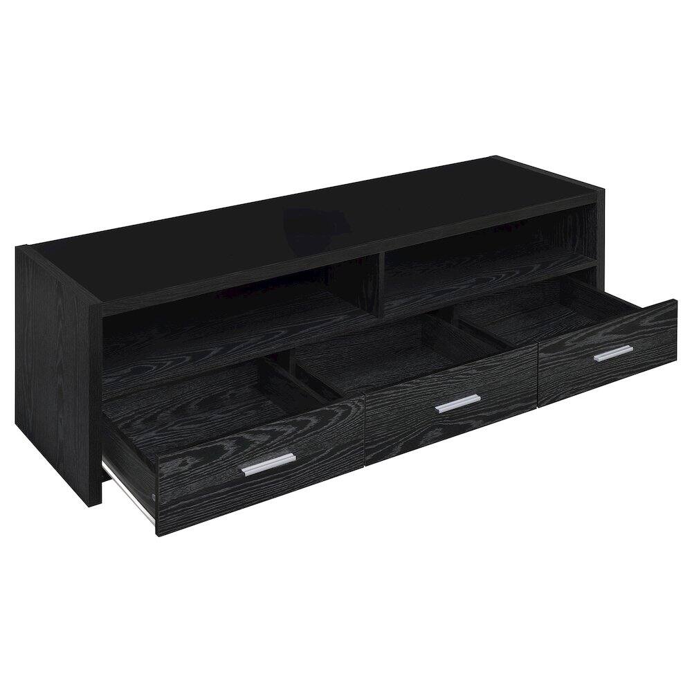 Alt View 2. Coaster Co. of America - Alton 3-drawer Engineered Wood 62" TV Stand Black Oak - Black.
