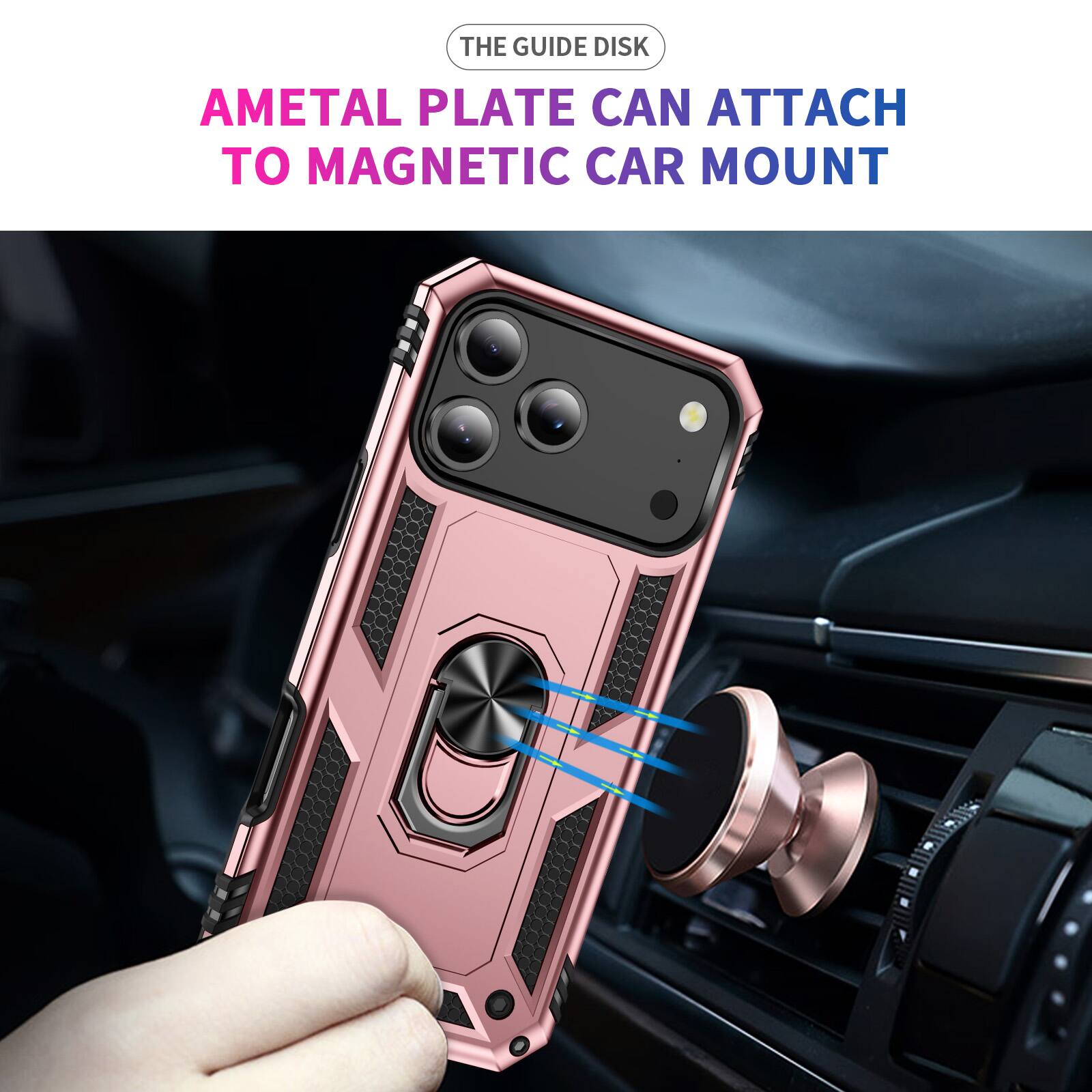 The guide disk AMetal plate can attach to magnetic car mount