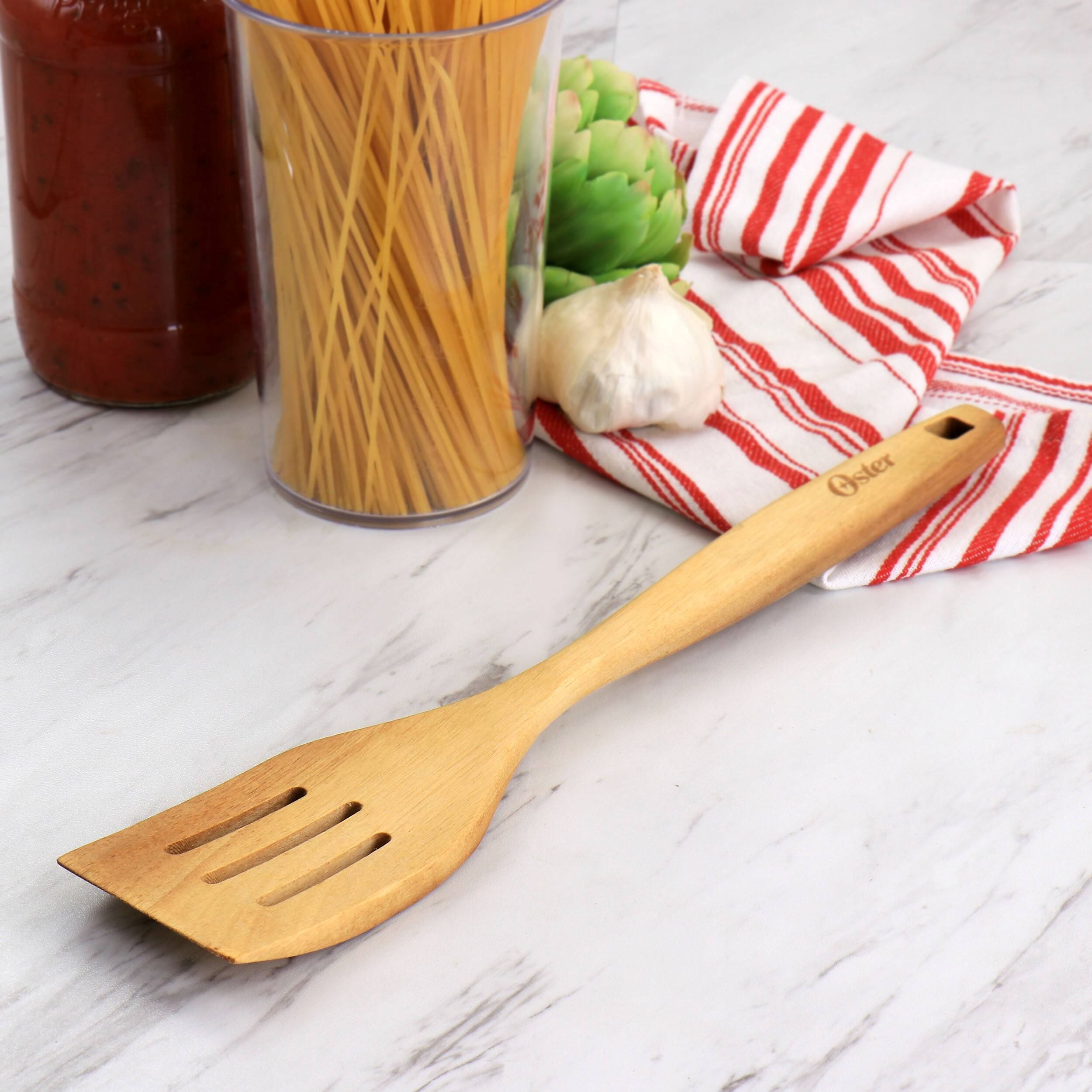 Oster - Acacia Wood Slotted Turner Cooking Utensil - Brown - Thumbnail 5