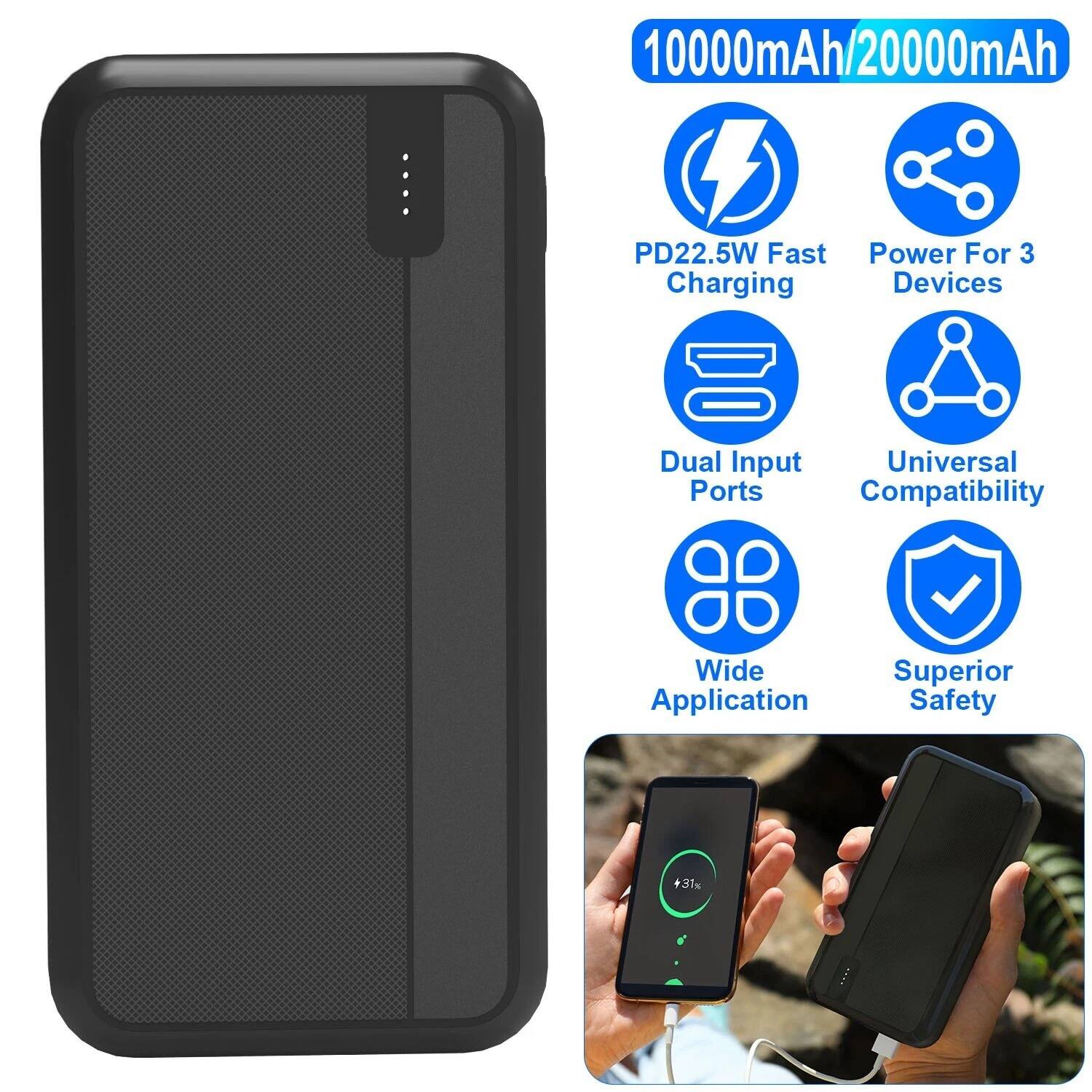 10000mAh/20000mAh

- PD22.5W Fast Charging
- Power For 3 Devices
- Dual Input Ports
- Universal Compatibility
- Wide Application
- Superior Safety

+31%