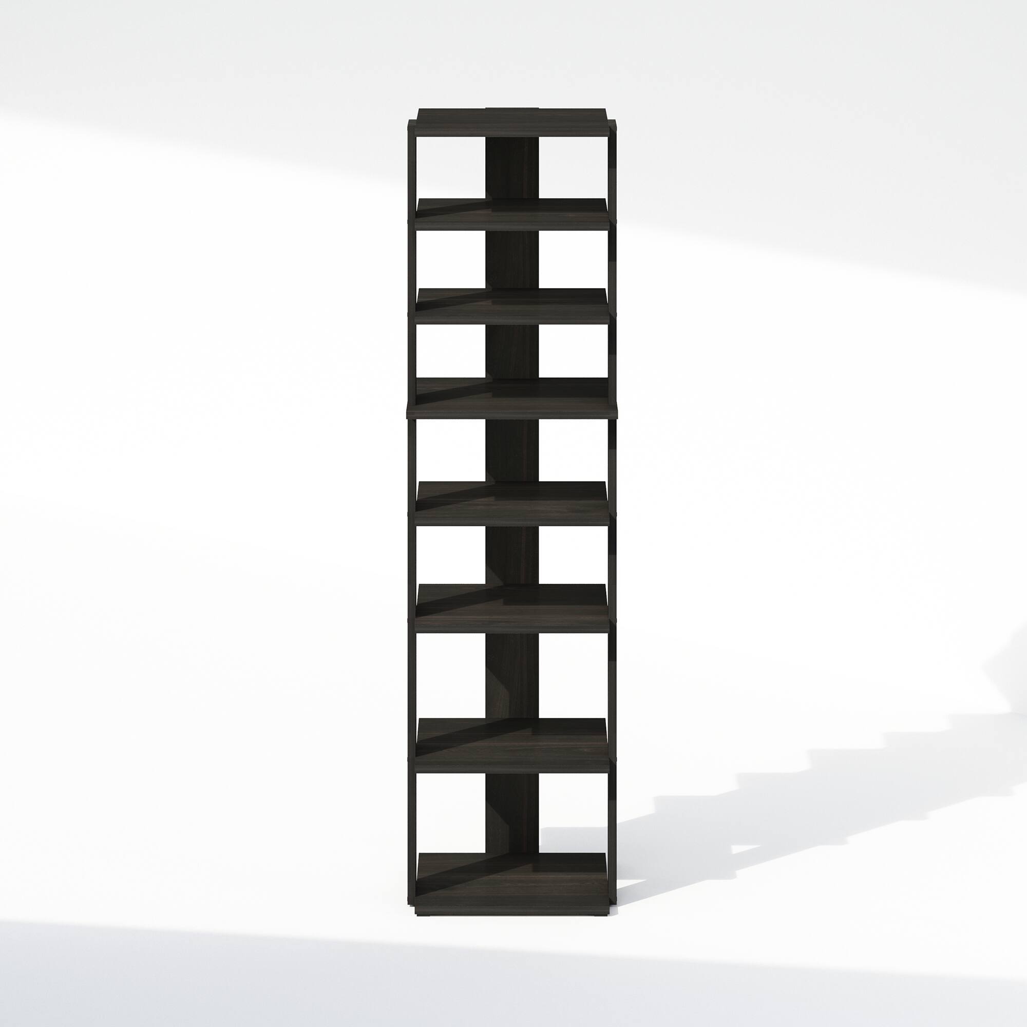 Alt View 2. Furinno - Compact 8-Tier Vertical Space Saving Free Standing Corner Shelf, Display Rack, Espresso - Espresso.