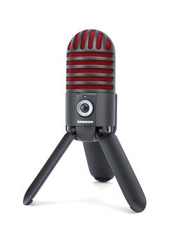 Samson - Meteor Mic USB Studio Microphone, Titanium Black/Red - Limited Edition