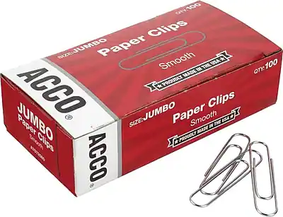 ACCO
JUMBO Paper Clips
SIZE: JUMBO
Smooth
PROUDLY MADE IN THE USA
Qty: 100
ACCO
JUMBO Paper Clips
SIZE: JUMBO
Smooth
PROUDLY MADE IN THE USA
Qty: 100
