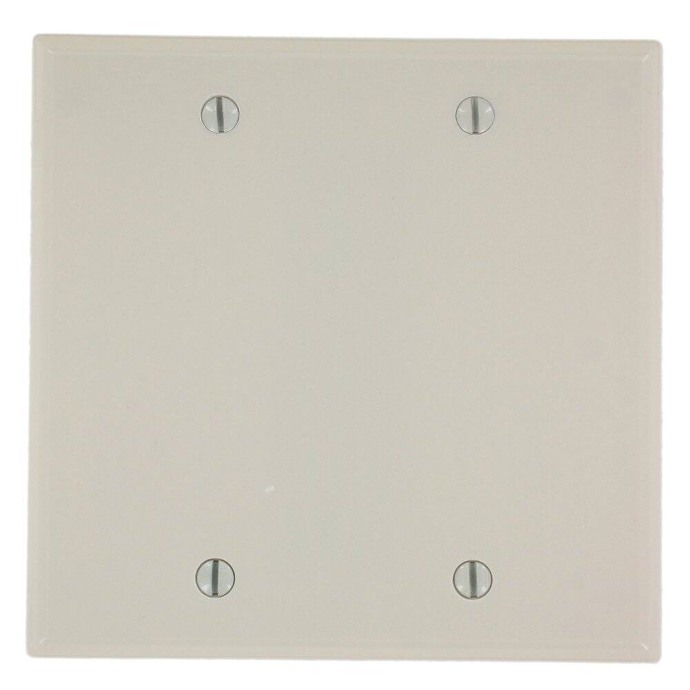 Front. Leviton - Plastic Blank Wall Plate - Ivory.
