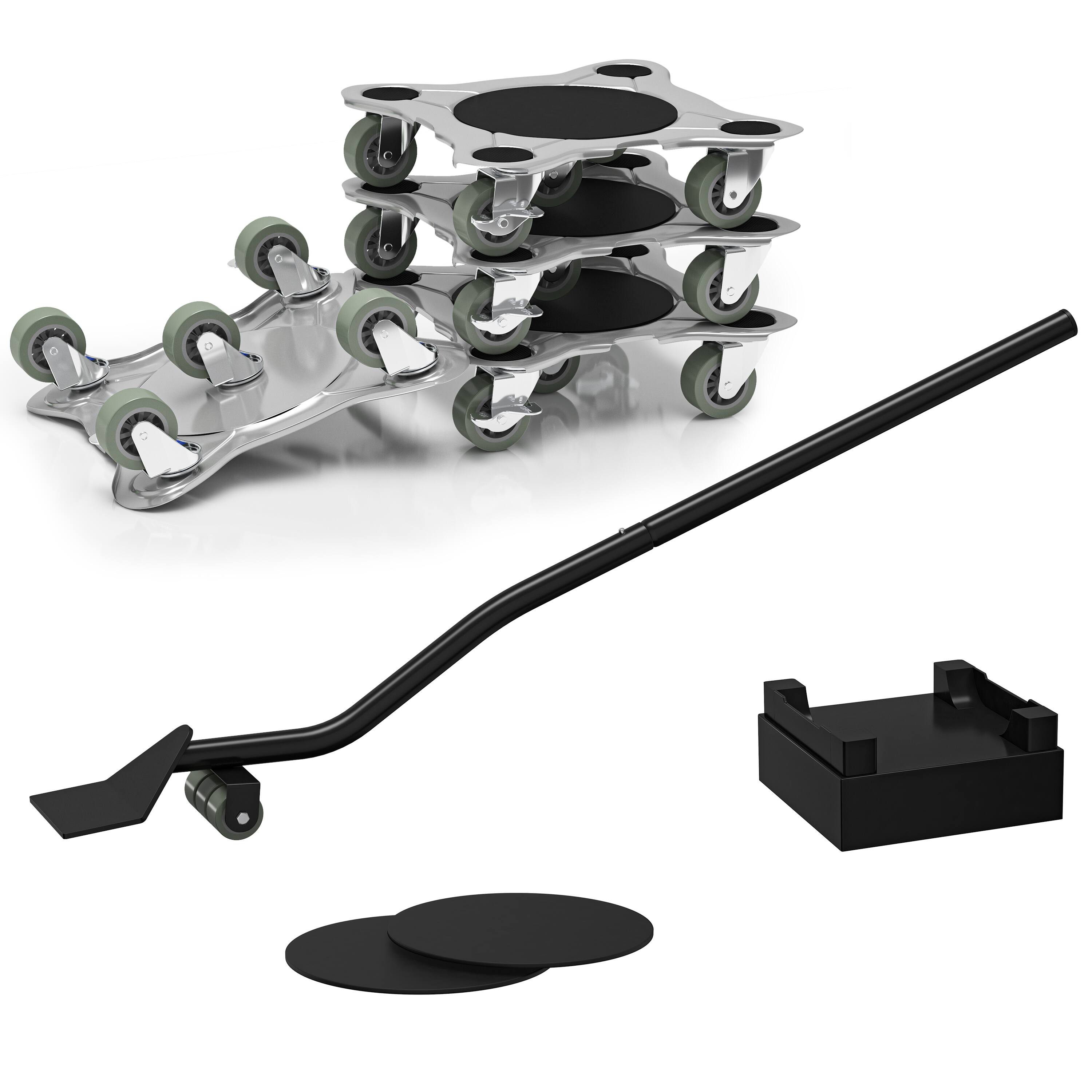 Front. APRILSOUL - Drywall Cart with Maximum Load 2000 lbs. Load Capacity, Furniture Movers Set with 5-Wheels for Sofa Fridge (Set of 4) - black.