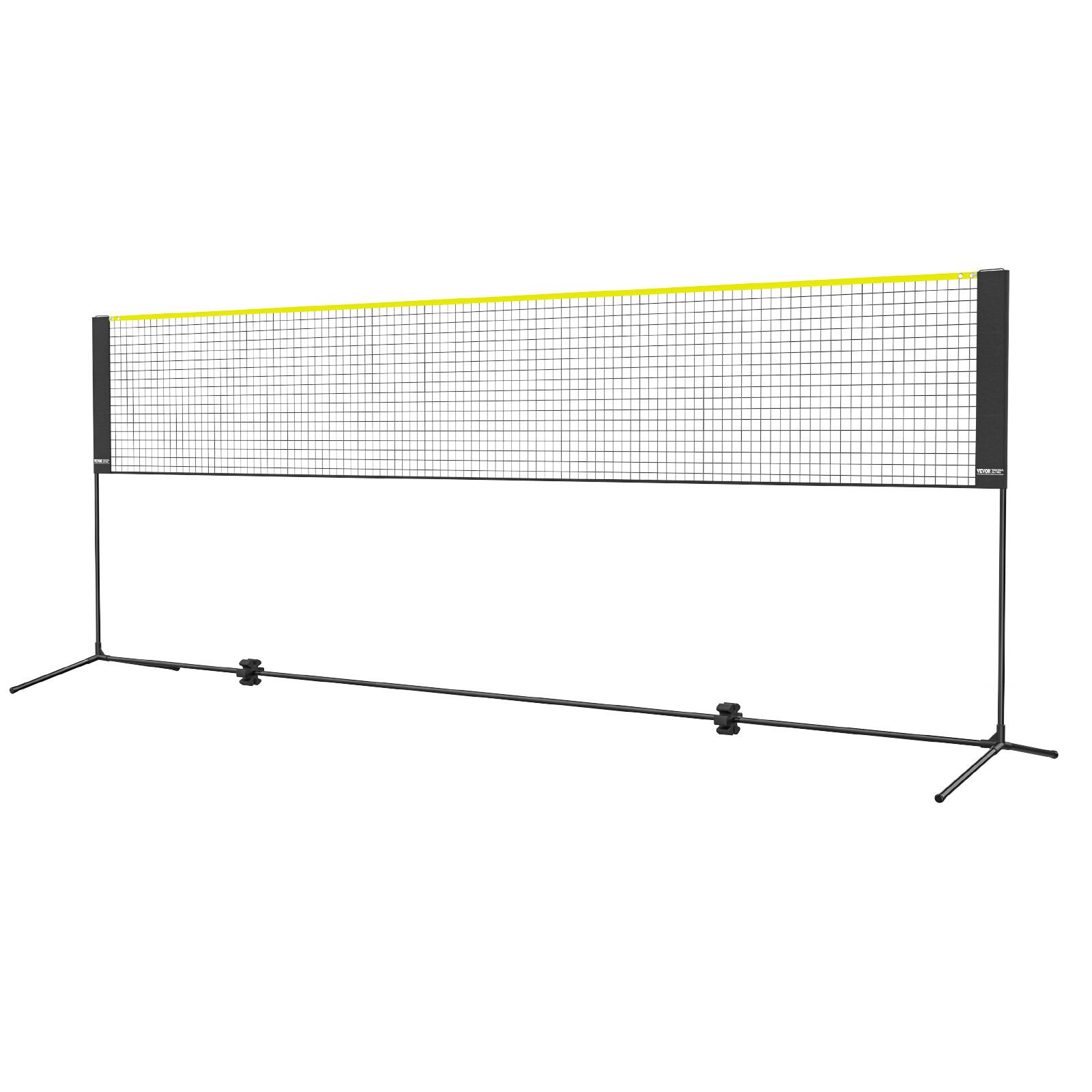Alt View 5. VEVOR - Badminton Net, Height Adjustable Volleyball Net, 14ft Wide Foldable Pickleball Net, Easy Setup Tennis Net Set with Poles - Black + yellow.