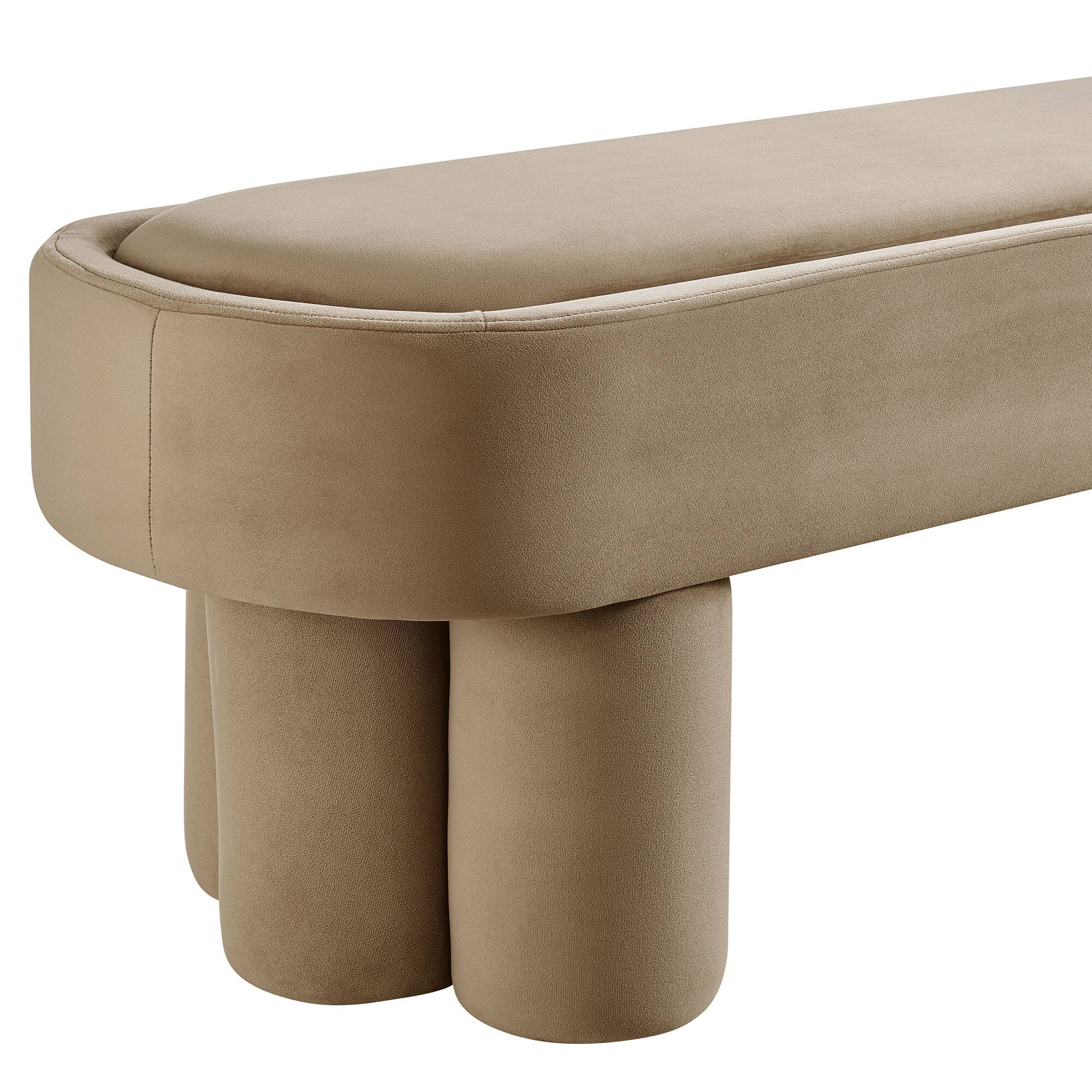 Alt View 4. Modway - Mossi Oval Performance Velvet Accent Bench by Modway - Taupe.