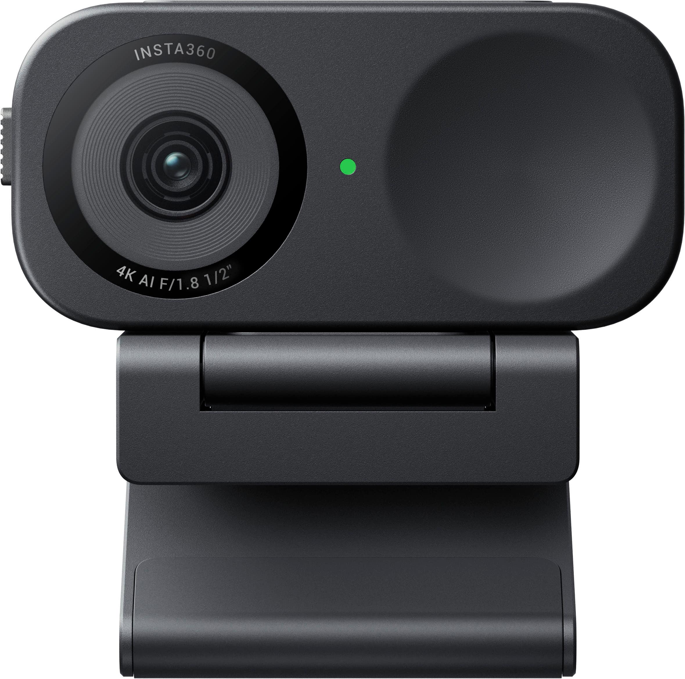 The text on the image reads "INSTA360 4K AI 1/2" F/1.8 8." This information suggests that the camera is a 4K resolution camera with AI capabilities, featuring a 1/2 inch sensor and a F/1.8 aperture. The number "8" could be referring to the camera's model number or a specific feature of the camera.
