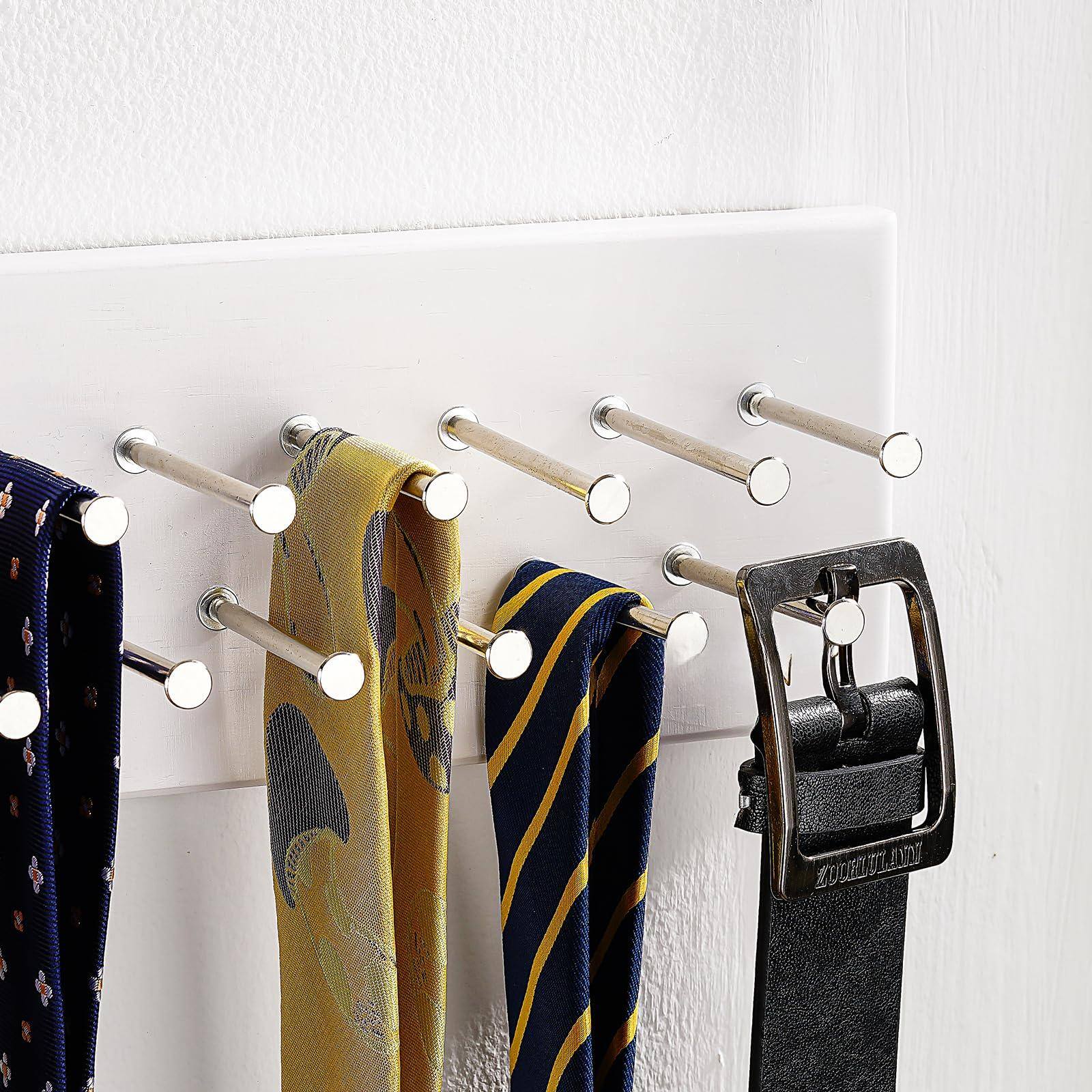 Alt View 1. Dazzling Pops - TreeHouse London Tie Rack Organizer Holds 40 Ties Solid Wood Sturdy Metal Storage Holder for Closet ... - Walnut Tie Rack.