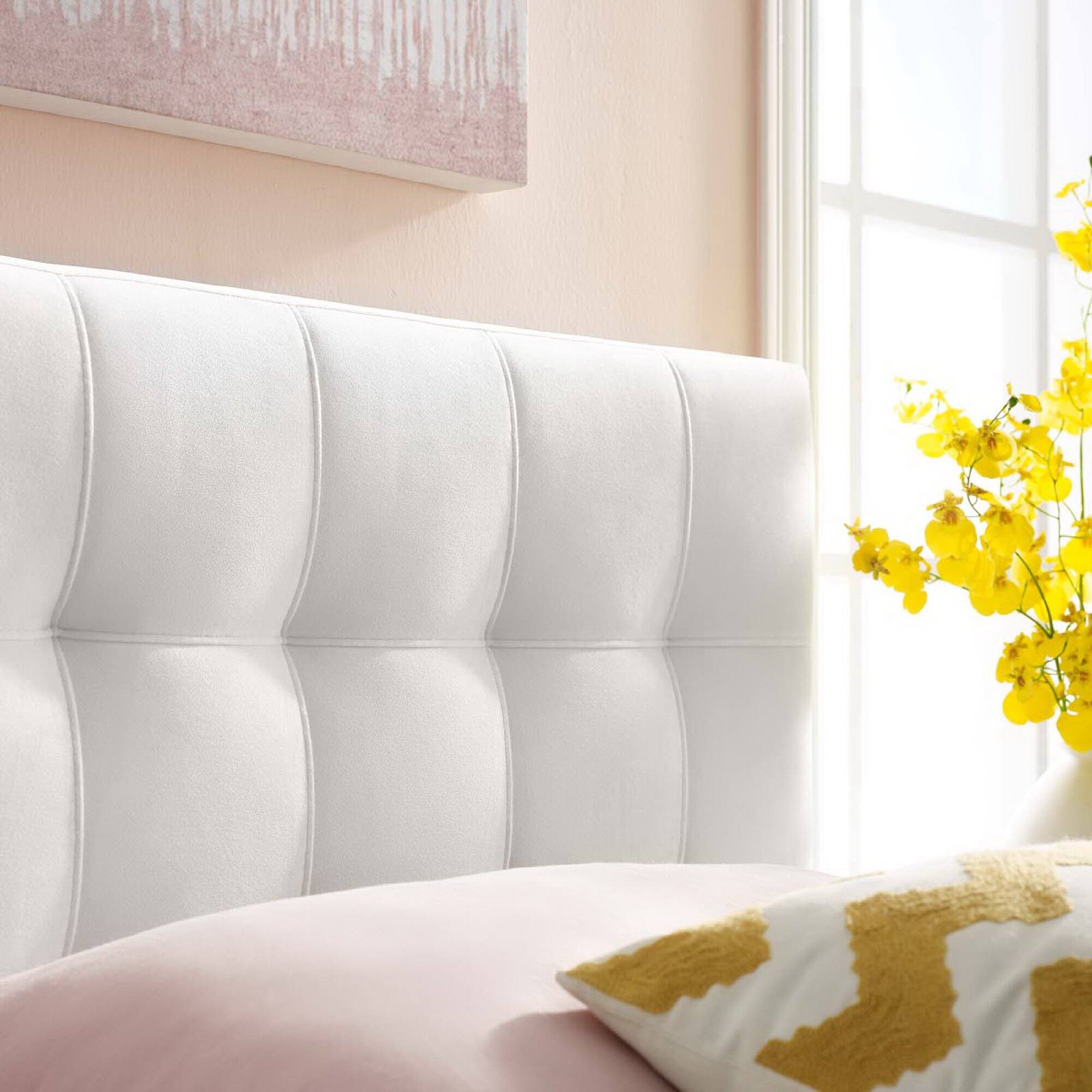 Alt View 1. Modway - Lily Biscuit Tufted Performance Velvet Twin Headboard by Modway - White.