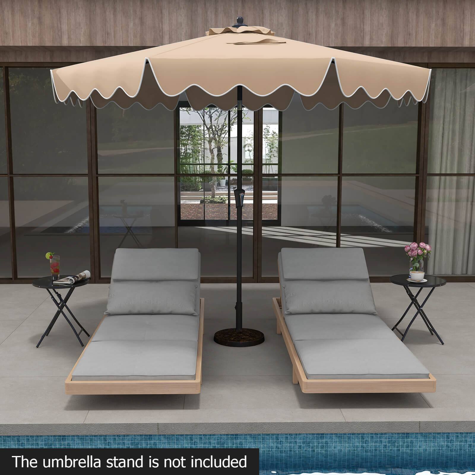 The umbrella stand is not included.