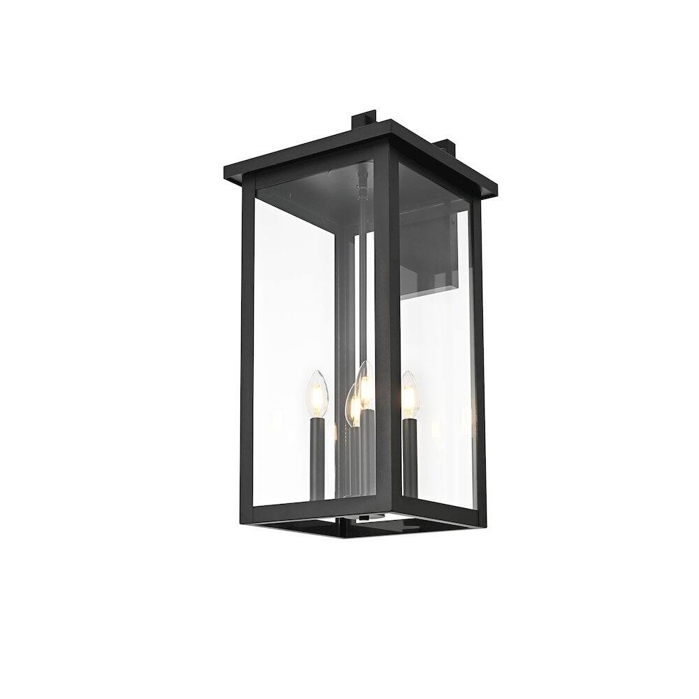 Left. Elegant Lighting - Venango 12 Inch Outdoor Wall Sconce In Black - Black.