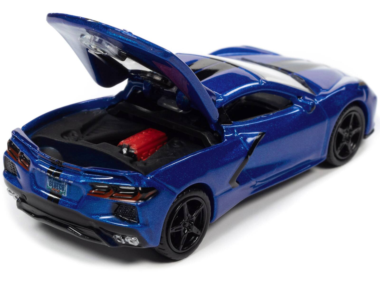 Angle. Autoworld - 2020 Chevrolet Corvette Elkhart Lake Blue Metallic "Sports Cars" Limited Edition 1/64 Diecast Model Car by Auto World - Blue Metallic.