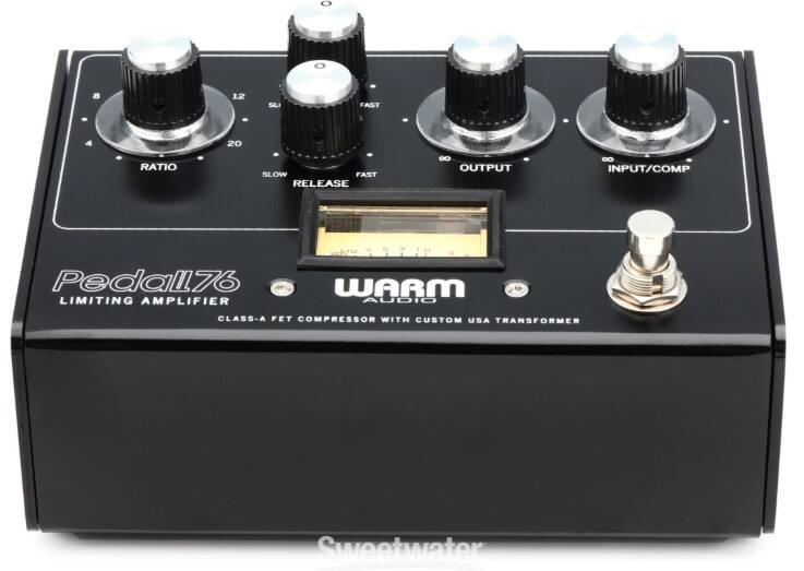 O 8 12 SU FAST 4 20 RATIO SLOW FAST RELEASE 8 OUTPUT 8 INPUT/COMP

Pedal76 WARM LIMITING AMPLIFIER AUDIO CLASS-A FET COMPRESSOR WITH CUSTOM USA TRANSFORMER

Sweetwater