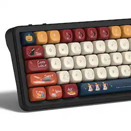Womier - PBT Keycaps, Colorful Dye-Sublimation Custom Keys for Cherry Gateron MX Switches Mechanical Keyboards - Halloween Theme